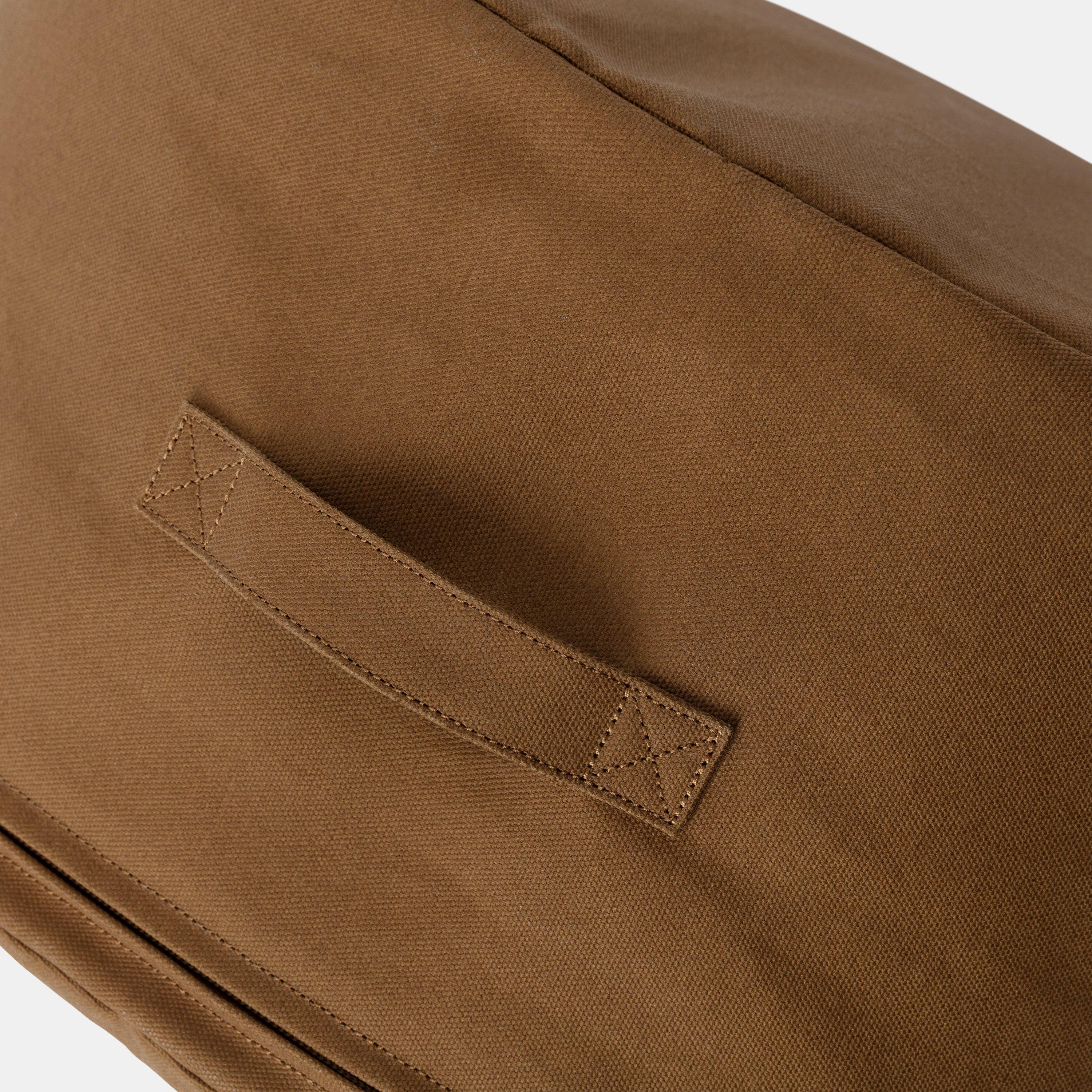 **Hamilton Brown Canvas Pouf - Stylish & Versatile Footrest Ottoman for Living Room, Bedroom, or Nursery**