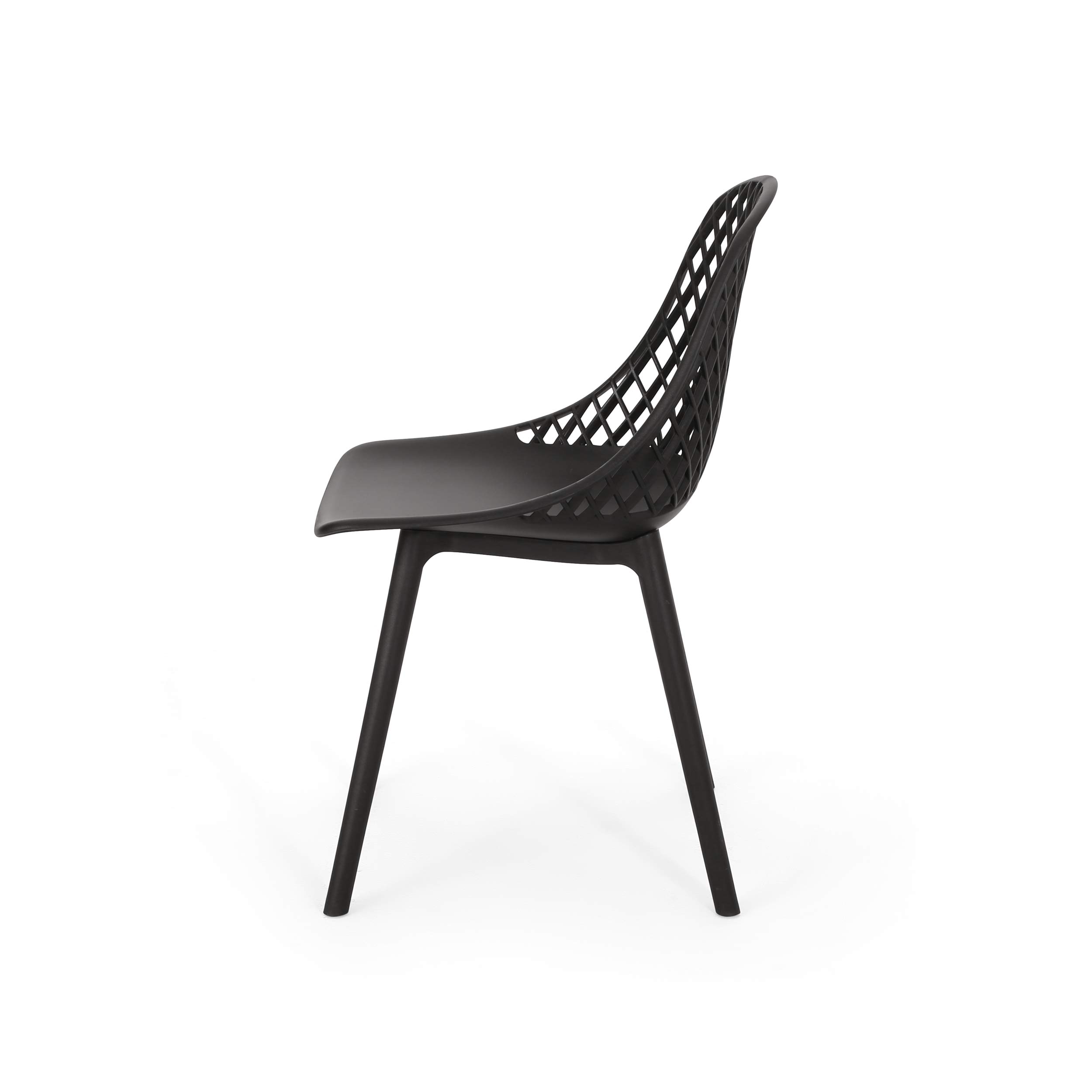 Christopher Knight Home Delora Outdoor Dining Chairs (Set of 4) - Black Patio Furniture for Garden, Backyard, Poolside & Restaurant Use
