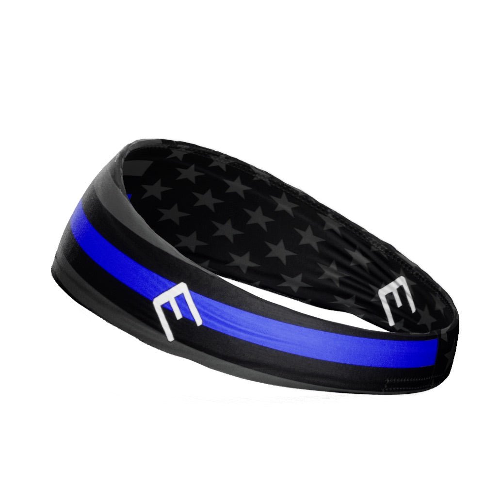 Thin Blue Line Headband - Adjustable & Comfortable Police Support Headband for Men & Women - Perfect for Workouts, Running, and Showing Support