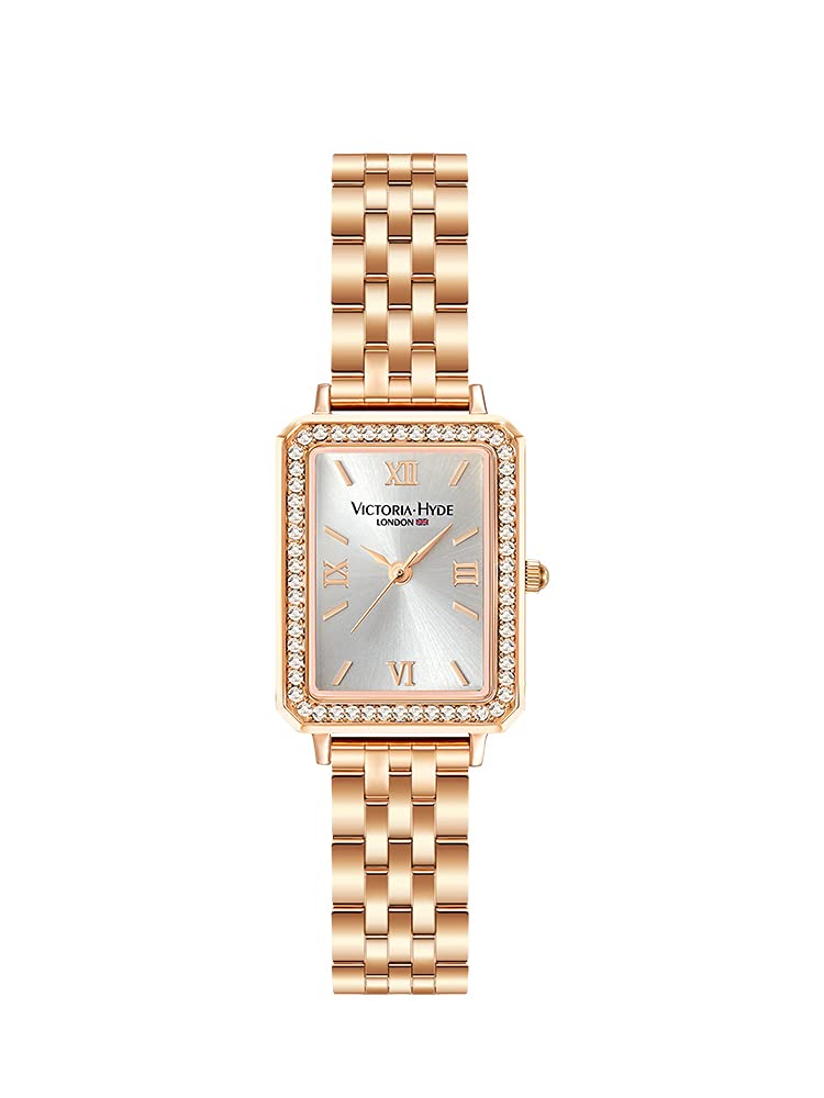 VICTORIA HYDE Women's Watch - Green Mother of Pearl Dial, Genuine Leather Strap, Classic Rectangular Case | Elegant Ladies Wristwatch for Office, Party & Everyday Wear