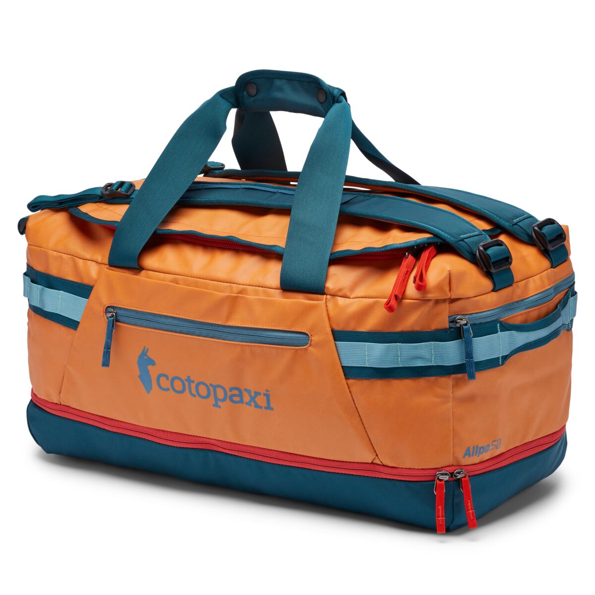 Cotopaxi Allpa 50L Travel Duffel Bag - Waterproof Carry-On Luggage for Outdoor Adventures (Tamarindo/Abyss) | Perfect for Hiking, Camping & Air Travel