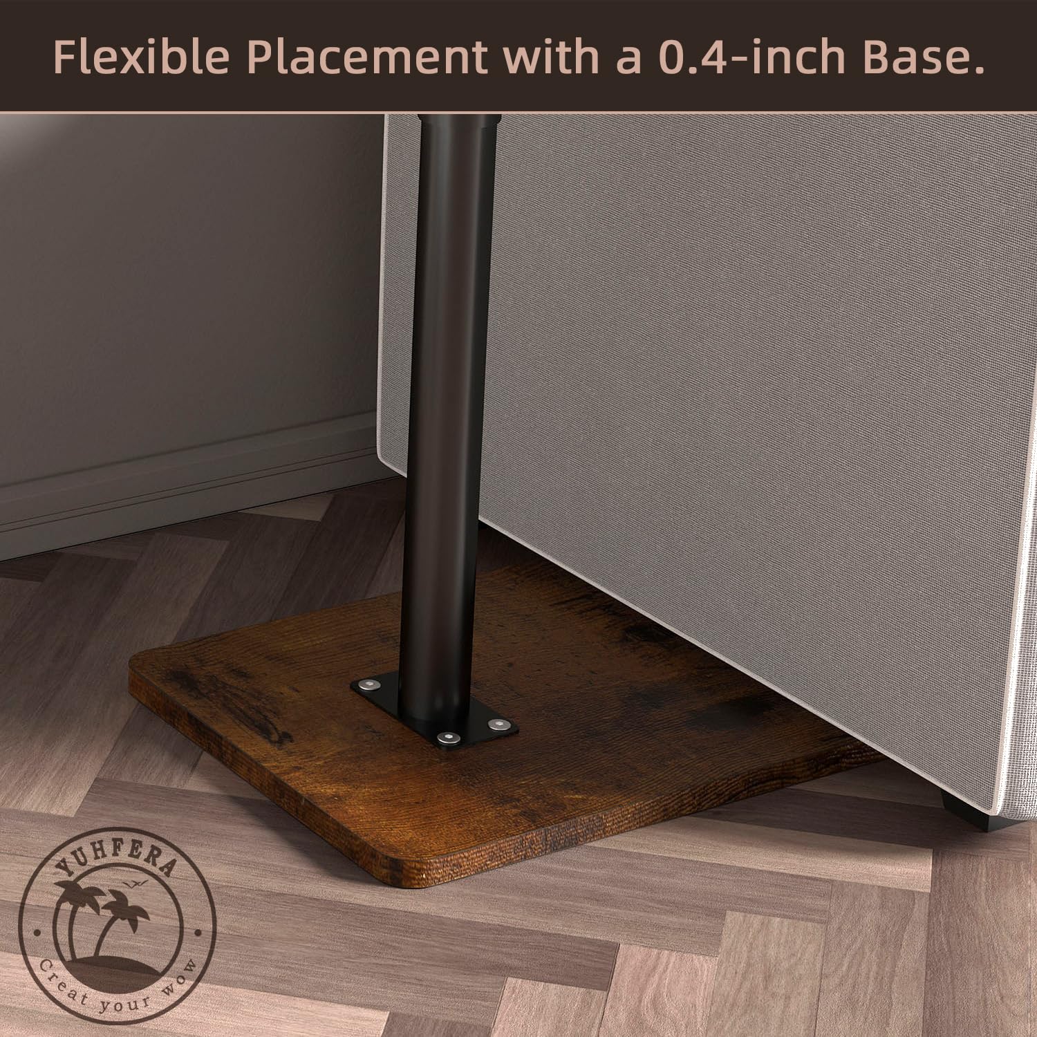 360° Swivel Adjustable Couch Armrest Tray Table - Multi-Functional Side Table with Phone & Tablet Holder for Sofa, Bed, or Chair - Perfect for Small Spaces, Snack Time, and Relaxing (Rustic Finish)
