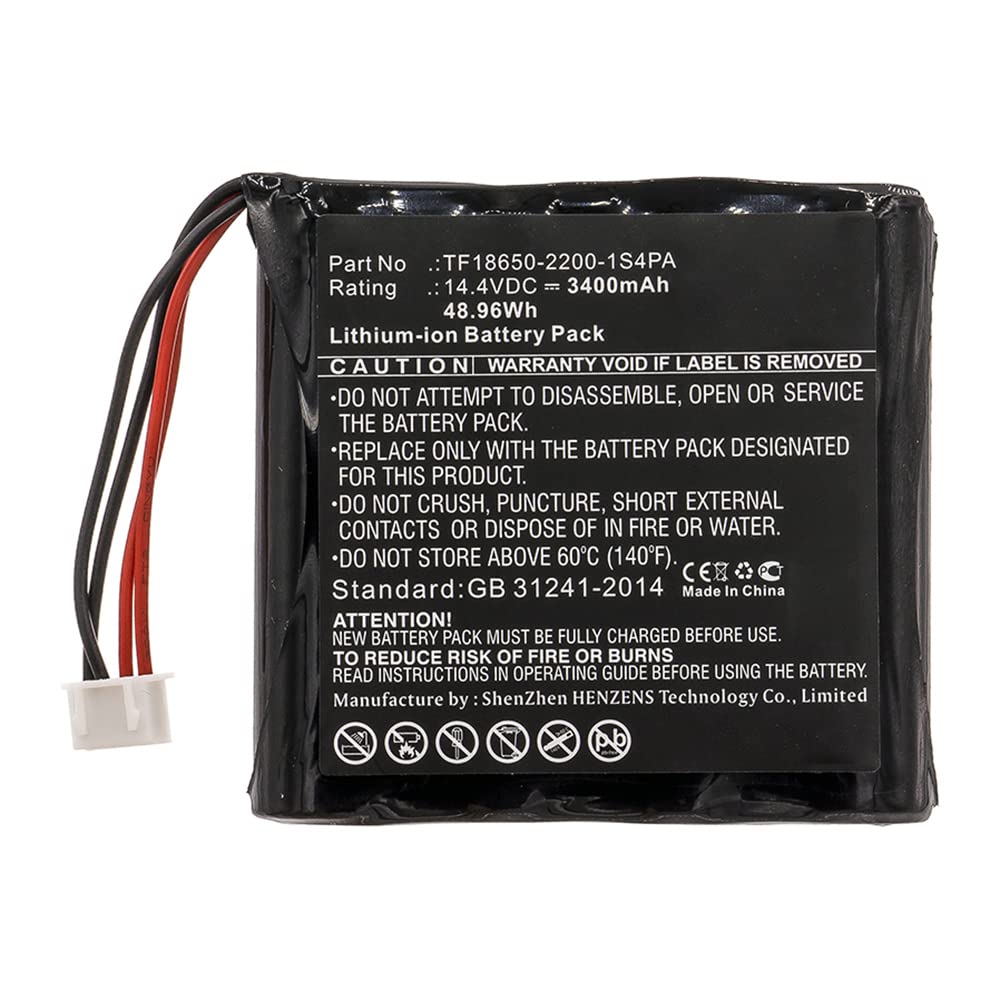 Synergy Digital Speaker Battery - 14.4V Li-ion 3400mAh Replacement for TF18650-2200-1S4PA - Perfect for Outdoor Events, Home Theater Systems & Portable Audio Devices