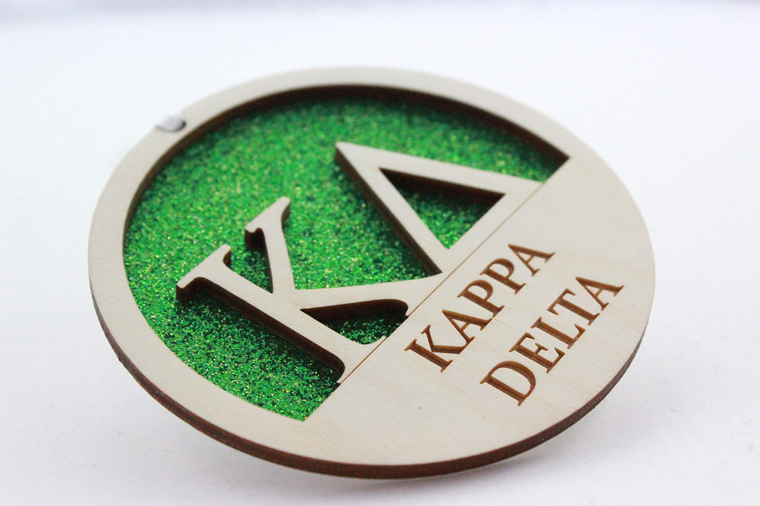 Kappa Delta Greek Letter Ornament - 3 Inch Round Laser Carved Wooden Keepsake - Perfect for Sorority Gifts, Dorm Decor, and Greek Life Memorabilia