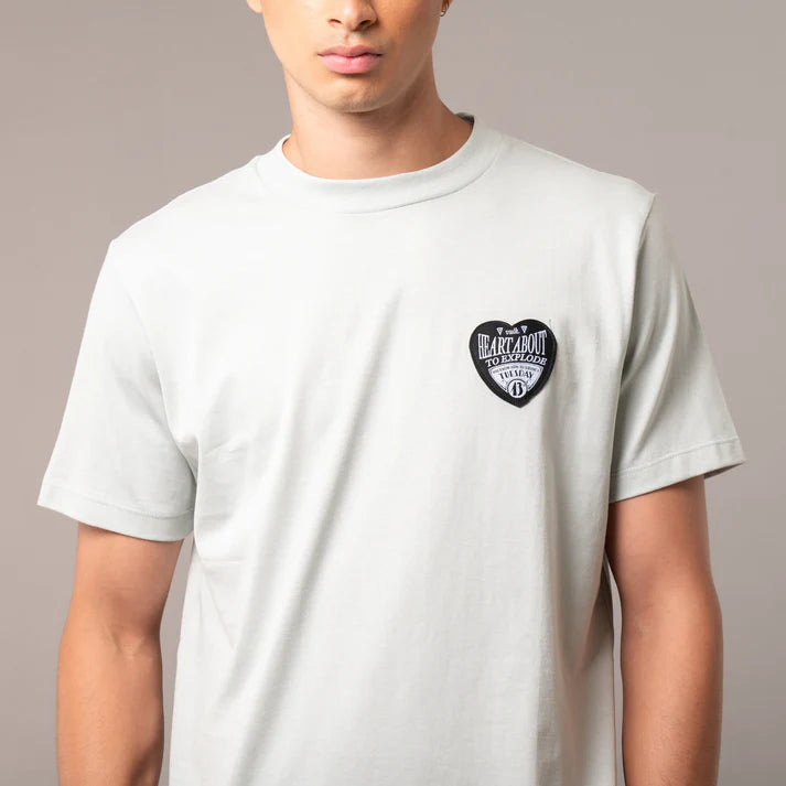 Vulk H Heart Graphic T-Shirt for Men & Women - Soft Cotton Grey Tee - Casual Streetwear & Everyday Wear