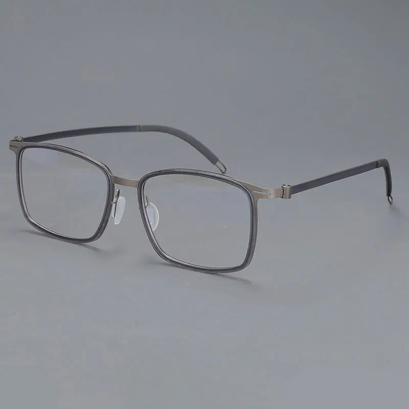 CCspace Unisex Full Rim Square Screwless Titanium Eyeglasses 57174 - Lightweight Durable Frame for Men & Women - Perfect for Reading, Work & Everyday Use
