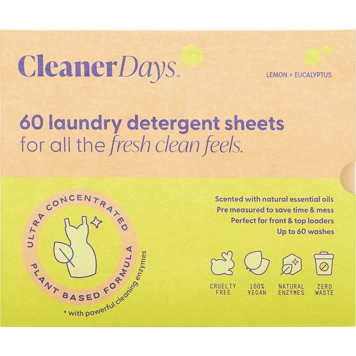 Eco-Friendly Laundry Detergent Sheets | Cleaner Days Biodegradable Wash Strips for Travel, Gym & Home Use | Fragrance-Free & Hypoallergenic