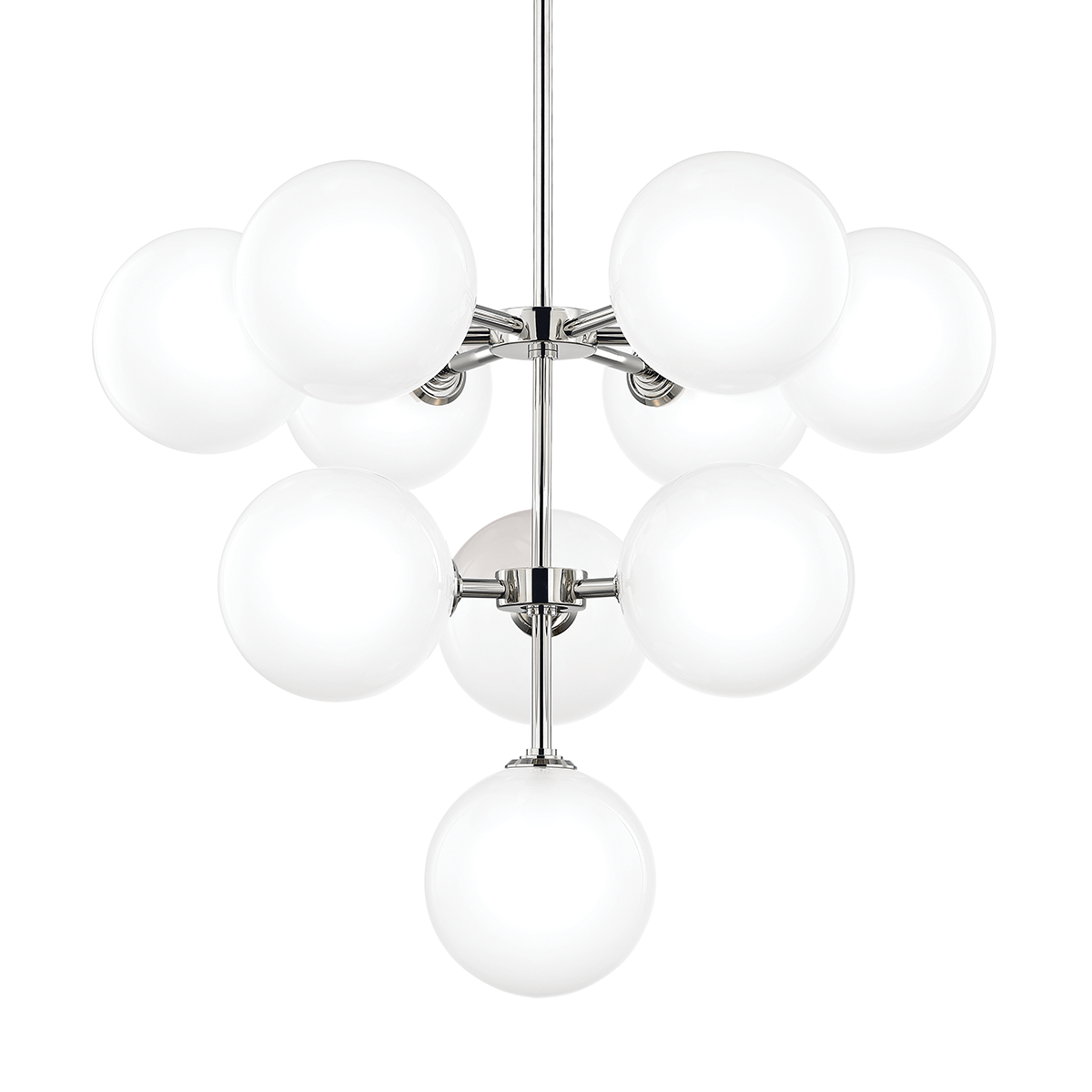 Ashleigh 10Lt Chandelier in Polished Nickel Finish - Elegant Ceiling Light Fixture for Dining Room, Bedroom, or Living Room Decor