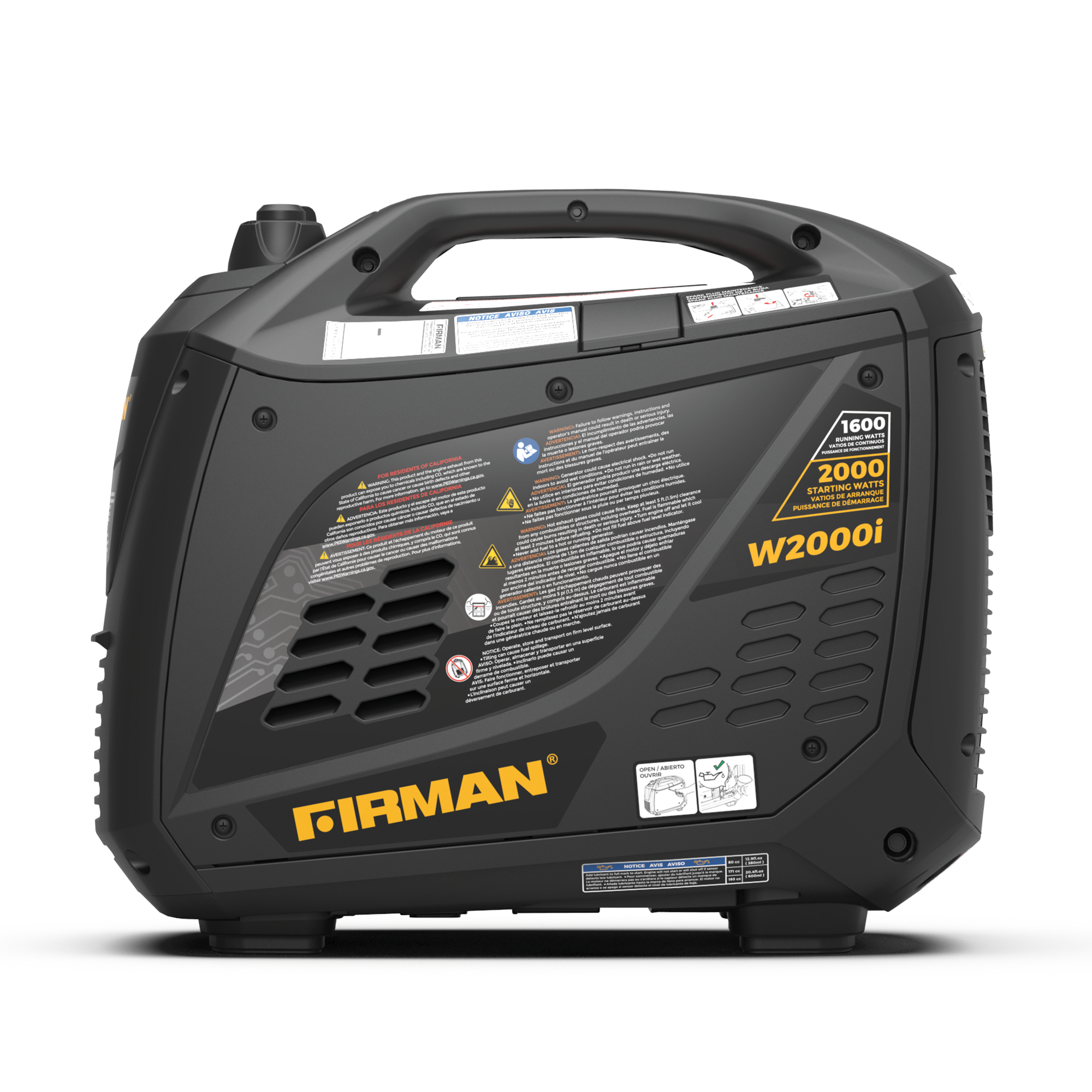 2000W/1600W Portable Inverter Generator with Recoil Start - Perfect for Camping, RV Trips & Emergency Power Backup