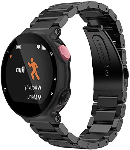 Universal Quick Release Watch Strap - 3-Pack Stainless Steel Smart Watch Bands Compatible with Garmin Forerunner 220/230/235/630/620/735 - Durable Replacement Wristband for Running, Workouts & Everyday Use (Black)