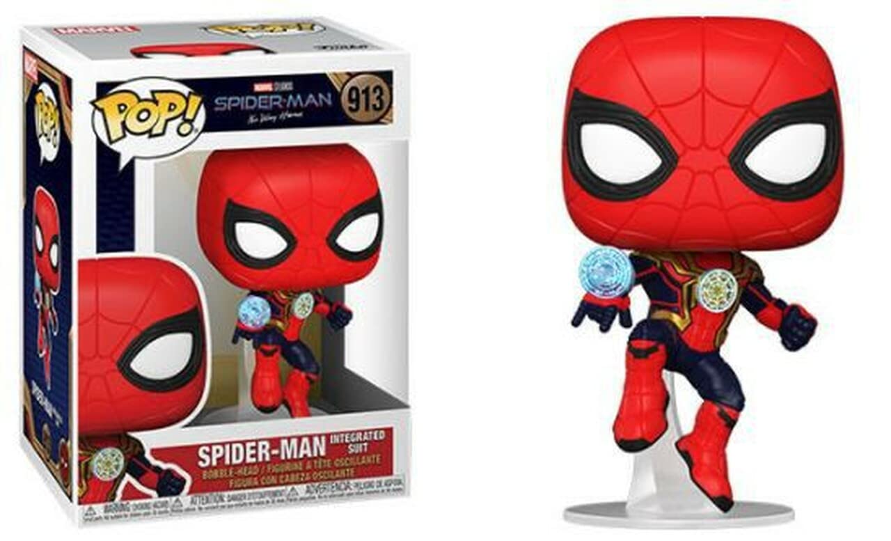 Spider-Man Marvel No Way Home Integrated Suit Funko Pop! Vinyl Figure with Pop Box Protector - Collectible Action Figure for Marvel Fans & Home Decor