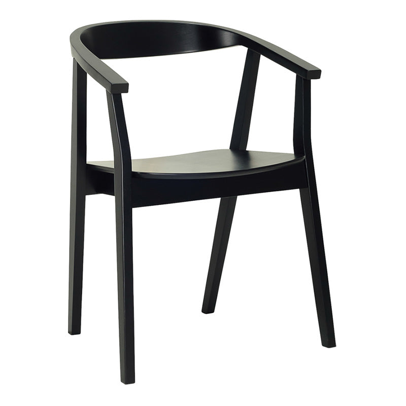 GRETA Modern Dining Chair - Black Wooden Frame & Upholstered Seat - Perfect for Kitchen, Dining Room, or Home Office