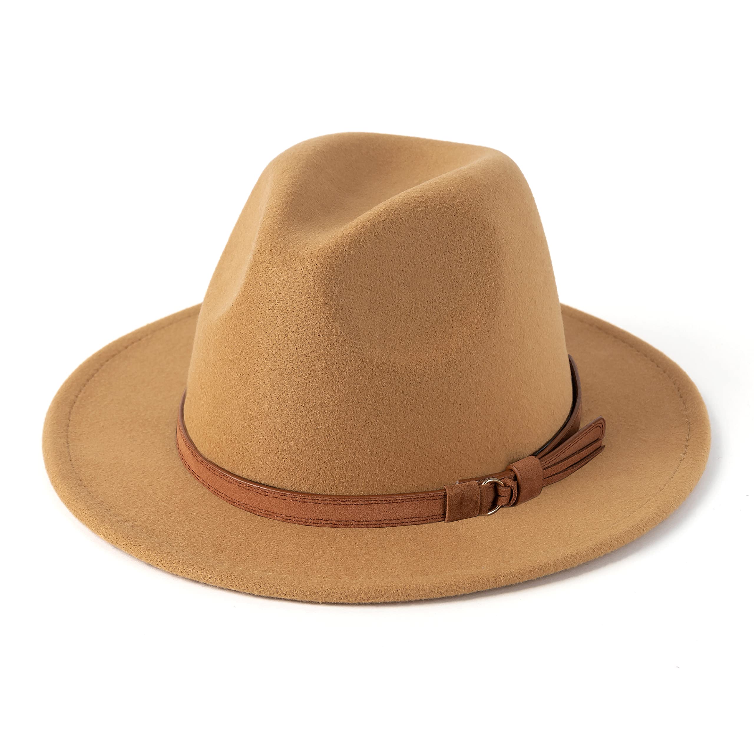 Stylish Unisex Wide Brim Fedora Hat for Men & Women - Soft Felt Panama Trilby with Decorative Band - Perfect for Outdoor Events, Beach Vacations & Fashion Accessories