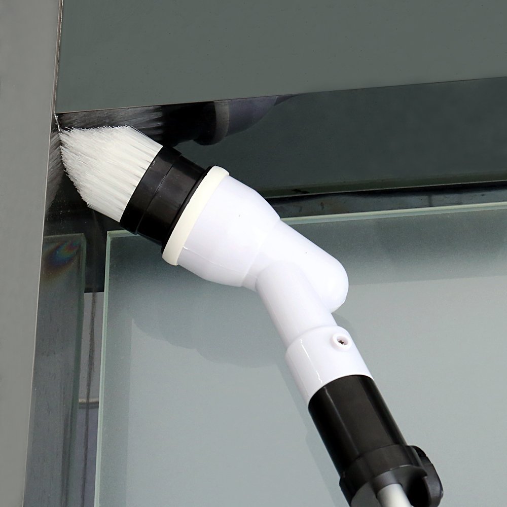 Electric Spin Scrubber - Cordless 360° Multi-Purpose Cleaning Brush with 3 Replaceable Heads & Extension Arm - Perfect for Shower, Tile, Floor, Kitchen, Bathroom Cleaning - Ideal for Deep Cleaning Grout, Tubs, Sinks and Hard-to-Reach Areas