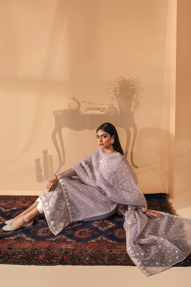 LOTUS SHINE 2-Piece Set (Embroidered Cotton Shirt & Dupatta Scarf) - Elegant Indian Ethnic Wear for Women, Parties & Festivals