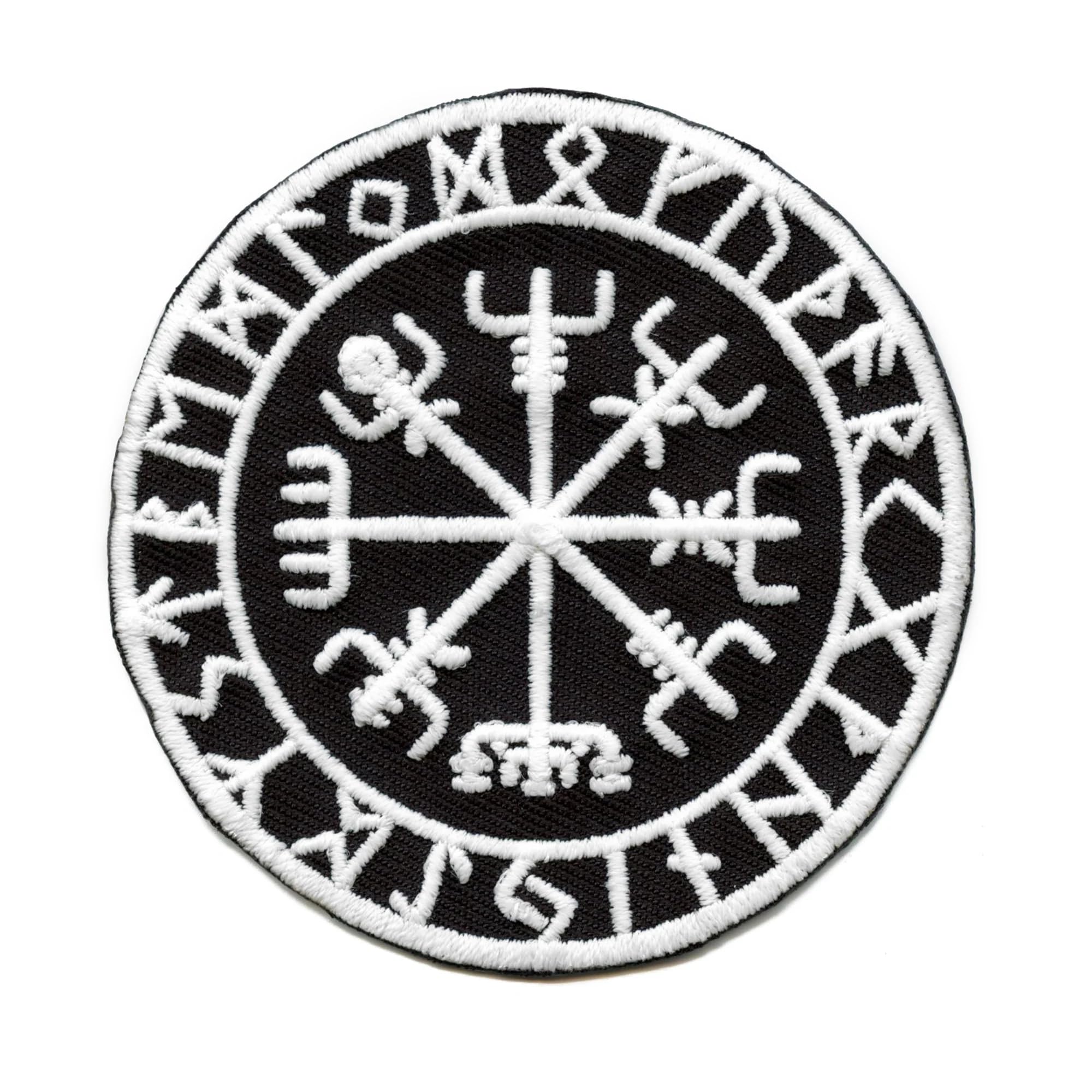Viking Compass Glow in The Dark Iron On Patch - Nordic Sailor Embroidered Badge for Jackets, Backpacks & DIY Crafts | Perfect for Viking Lovers & Norse Mythology Fans