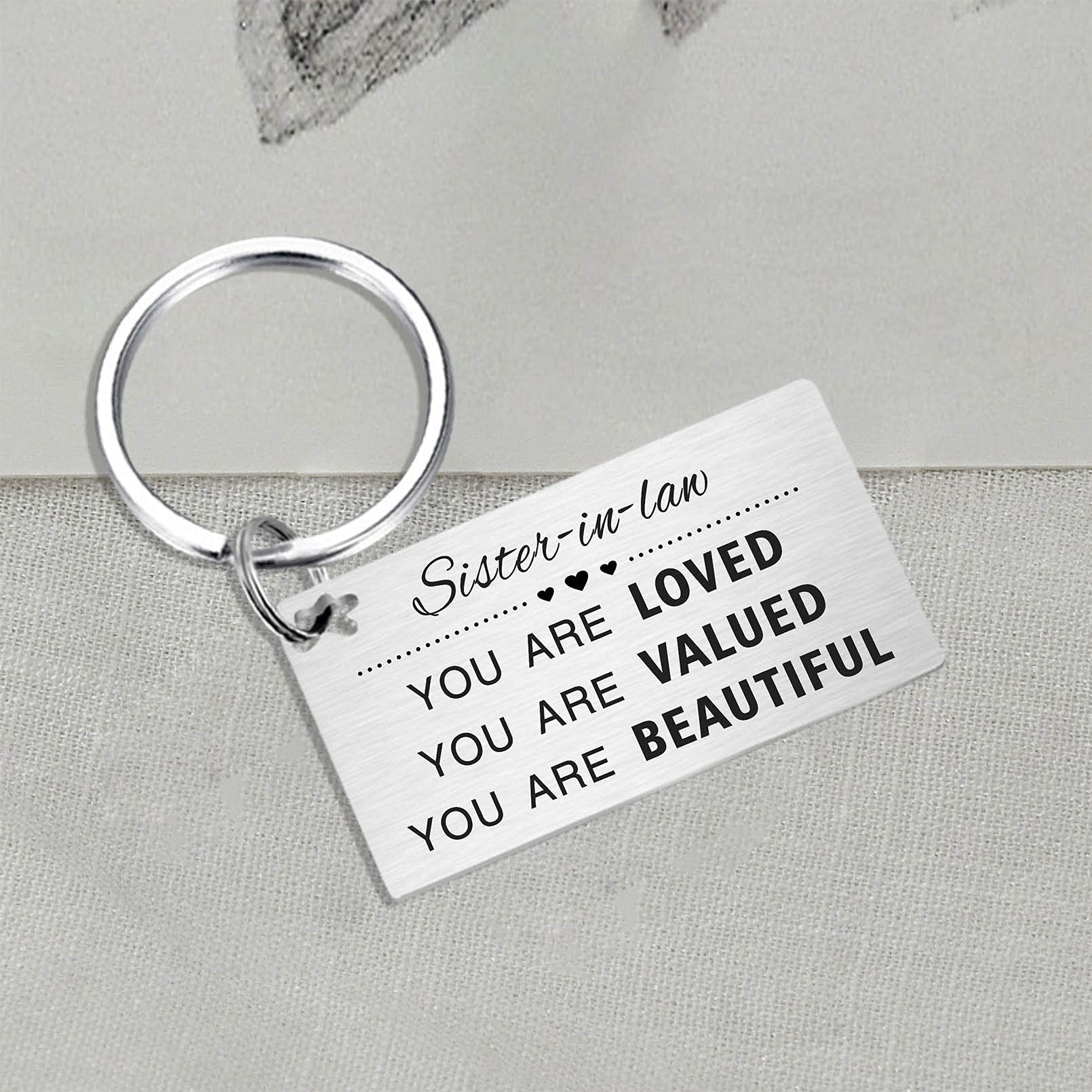 You Are Loved Sister-in-Law Keychain - Thoughtful Birthday & Wedding Gift for Sister-in-Law - Perfect for Anniversaries, Bridal Showers & Family Celebrations