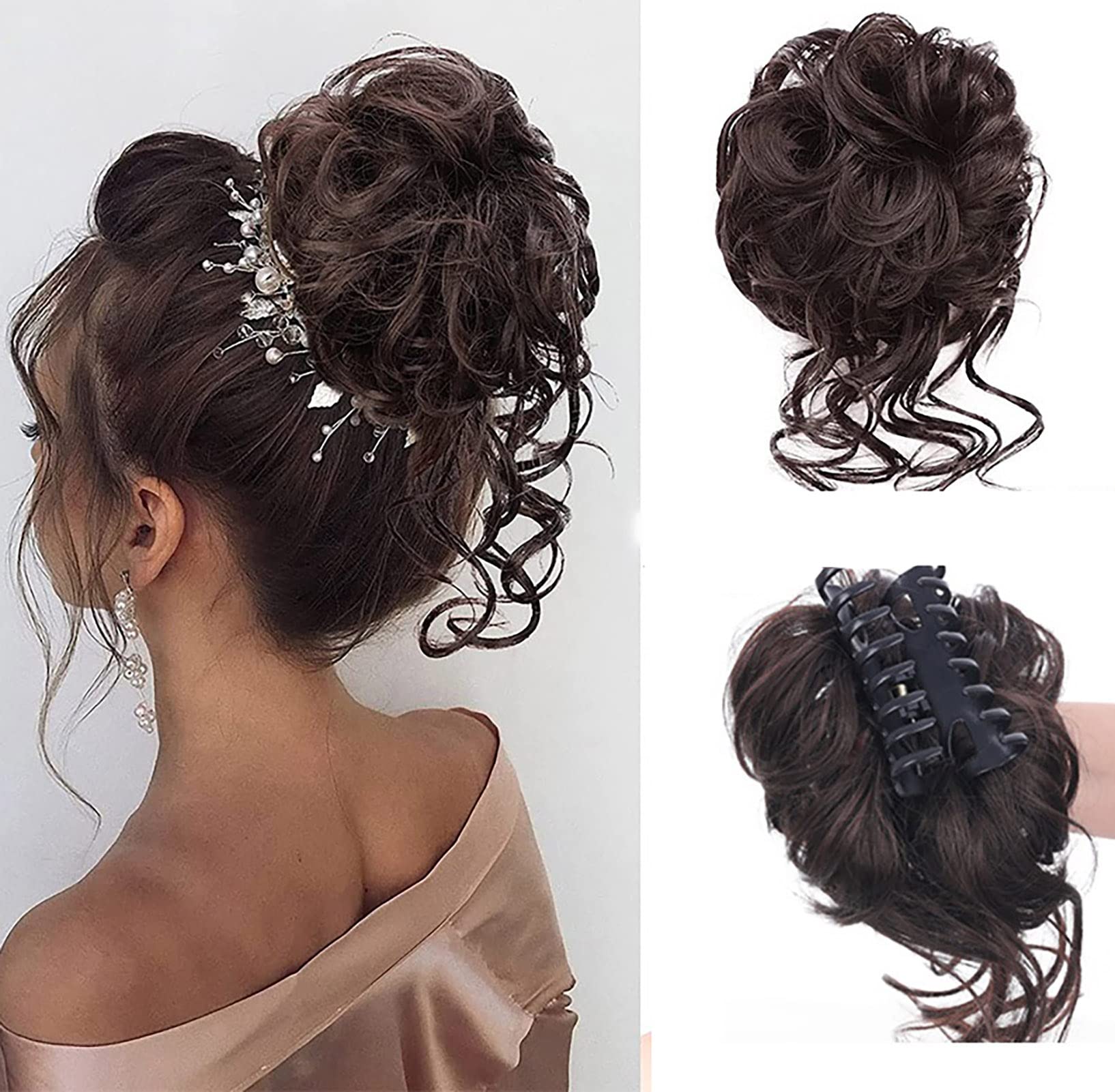 Stylish Wavy Claw Clip for Messy Bun Updo - Hair Accessory for Women | Perfect for Casual, Work & Party Hairstyles