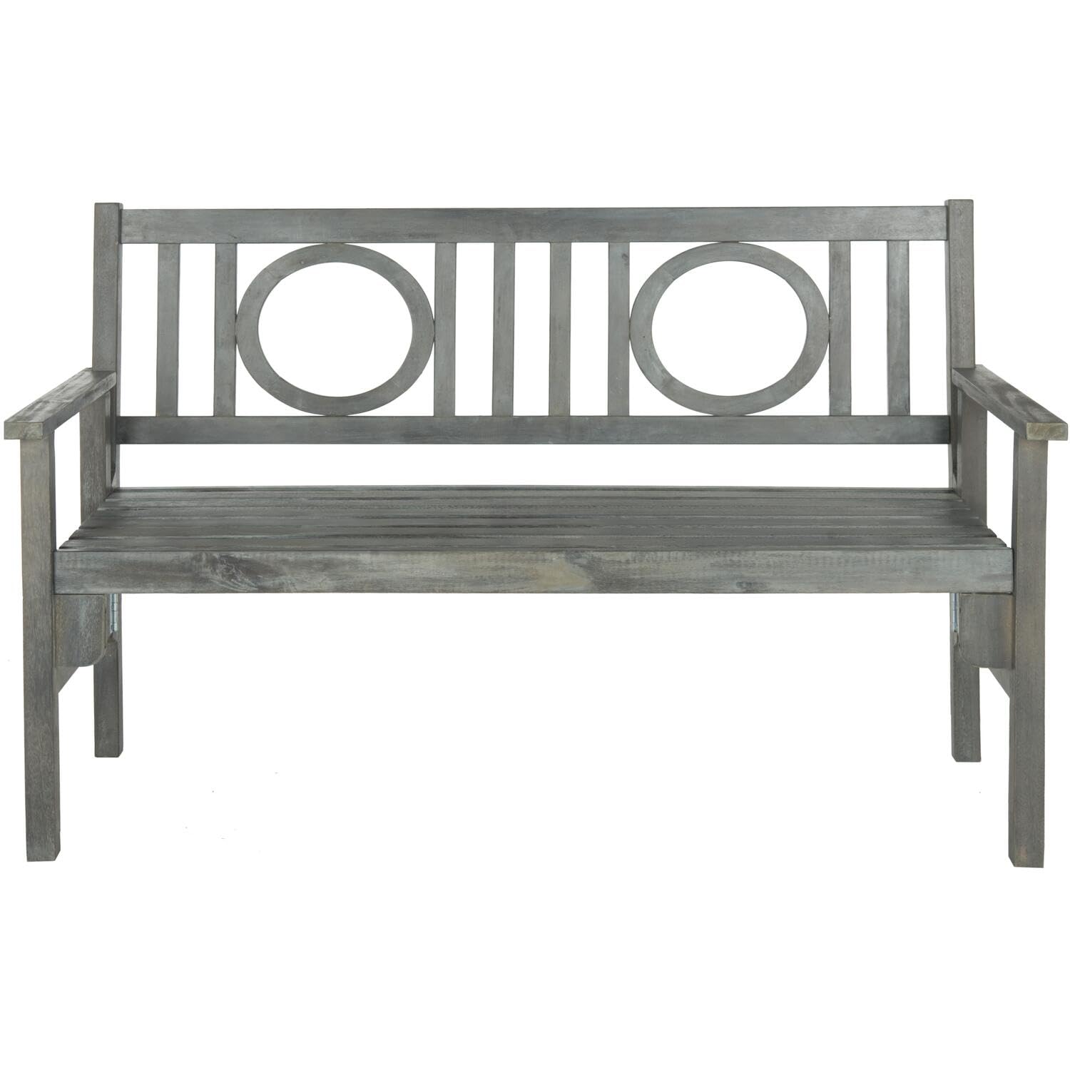 Safavieh Piedmont Folding Bench - Outdoor Patio Furniture, Weather-Resistant Garden Bench for Deck, Porch & Backyard (Brown Wicker Design) | Perfect for Poolside Lounging & Outdoor Entertaining