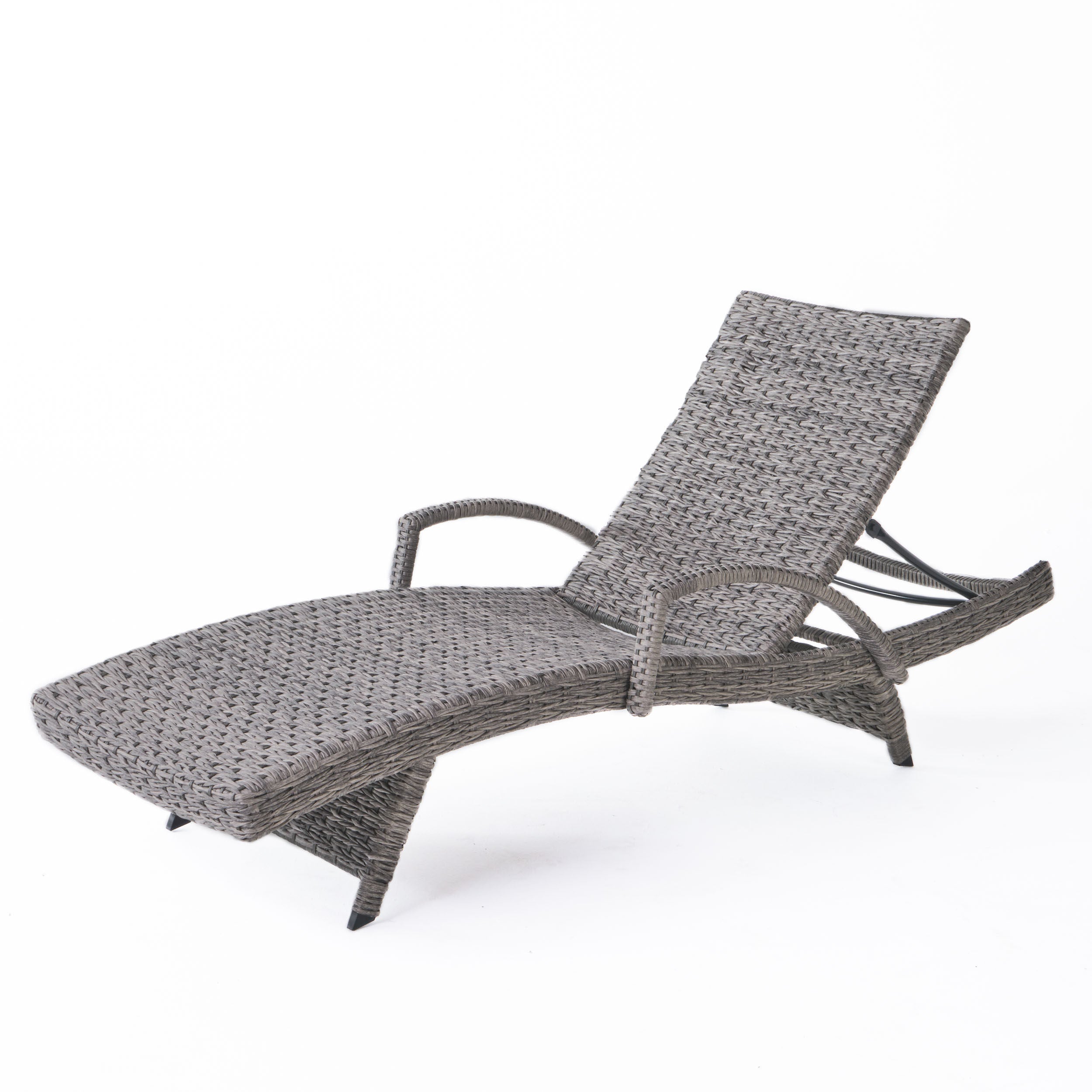 CRETE WICKER CHAISE LOUNGE - Outdoor Patio Furniture with Cushion - Perfect for Poolside, Garden, and Backyard Relaxation