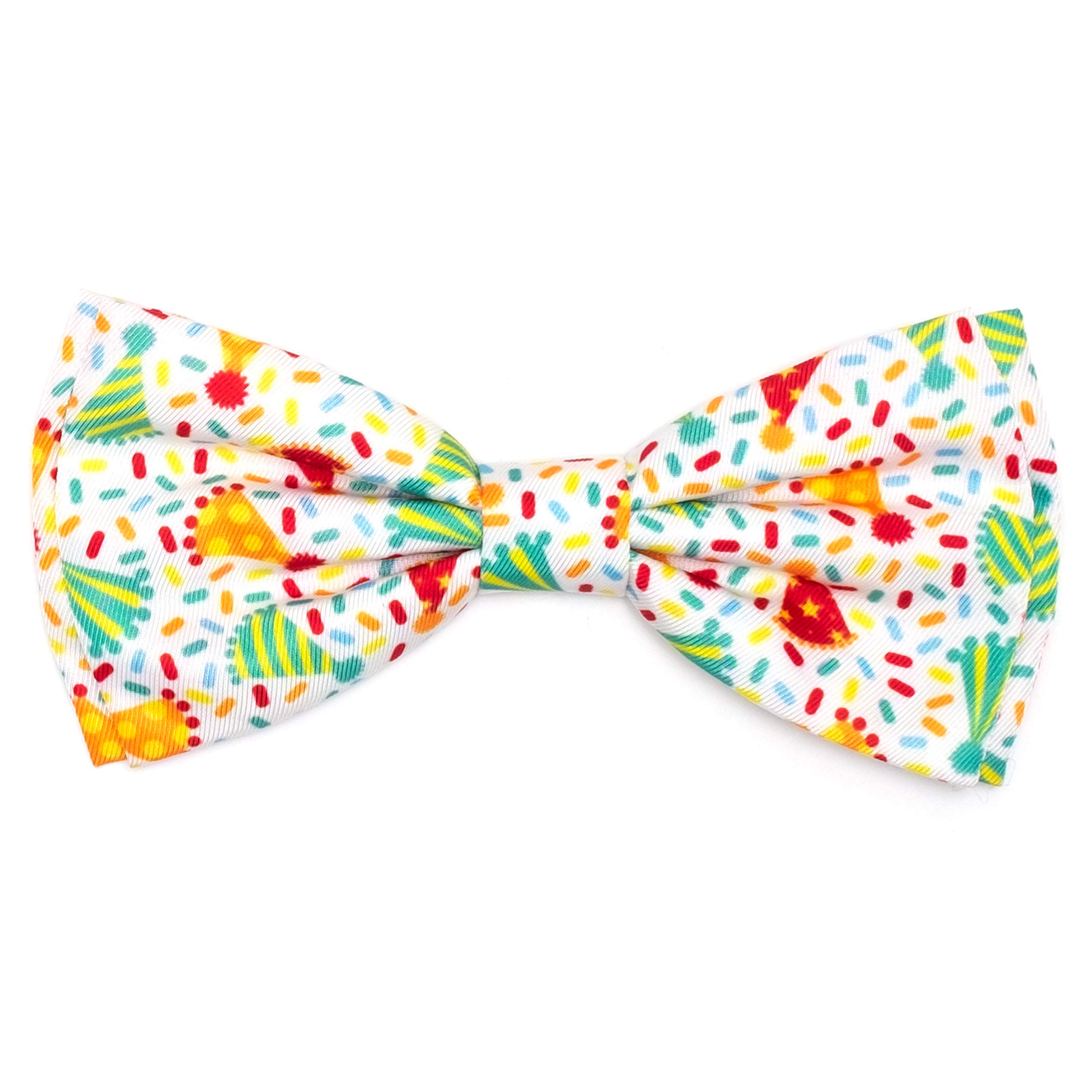 Adjustable Dog Bow Tie Collar - White Pet Accessory for Parties & Celebrations