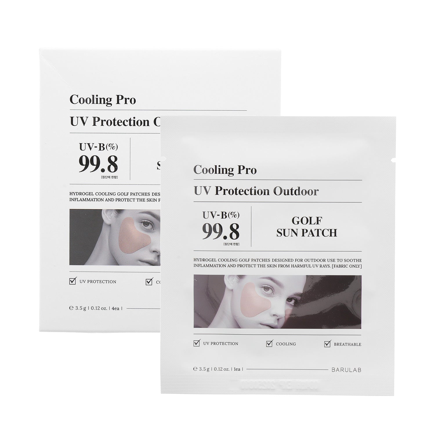 BARULAB Cooling Pro UV Protection Outdoor Golf Sun Patch - 4 Pack | Stay Cool & Protected on Sunny Golf Courses & Outdoor Activities