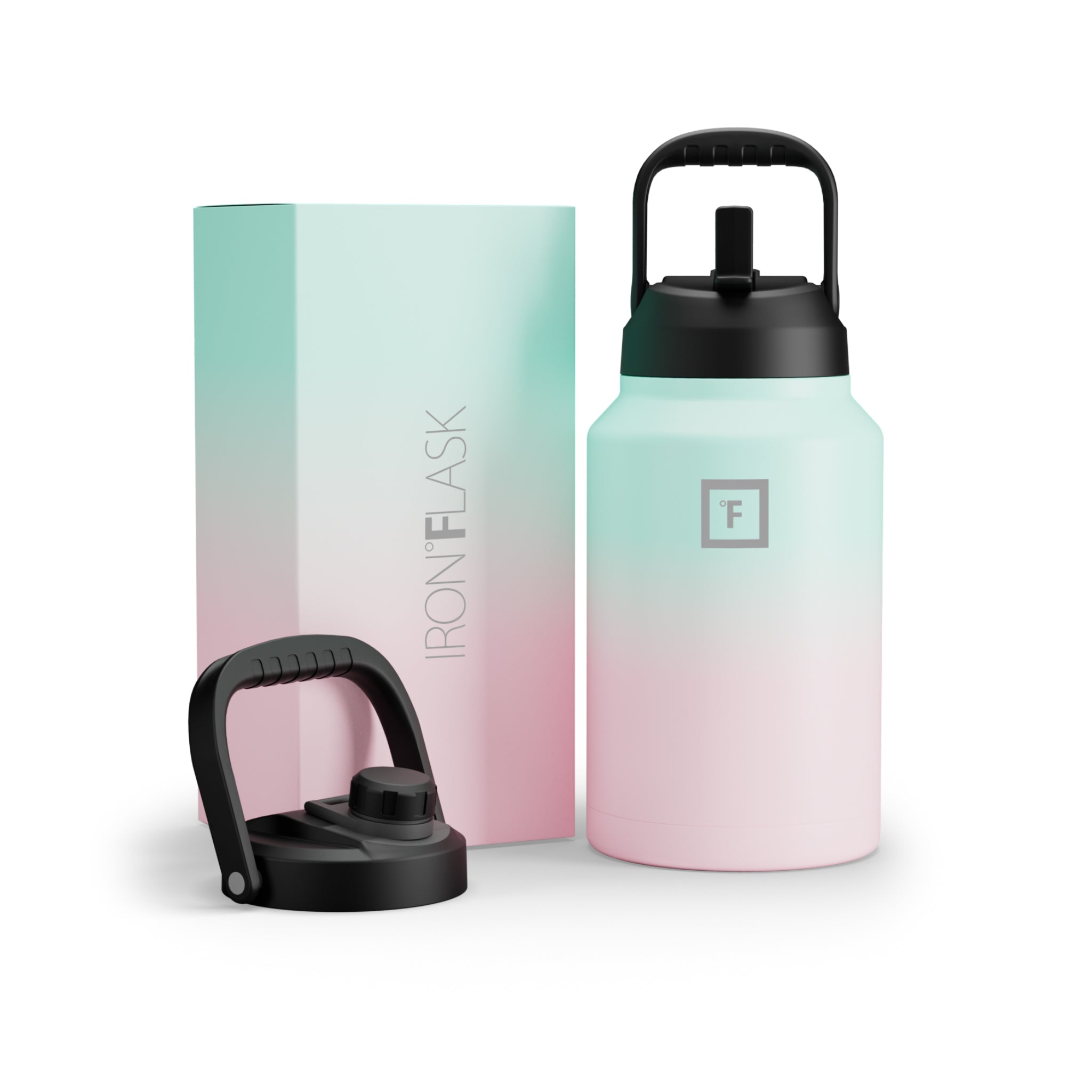 1 Gallon Water Bottle with Straw & Spout Lids - BPA Free Leakproof Large Water Jug for Gym, Hiking, Camping & Outdoor Activities