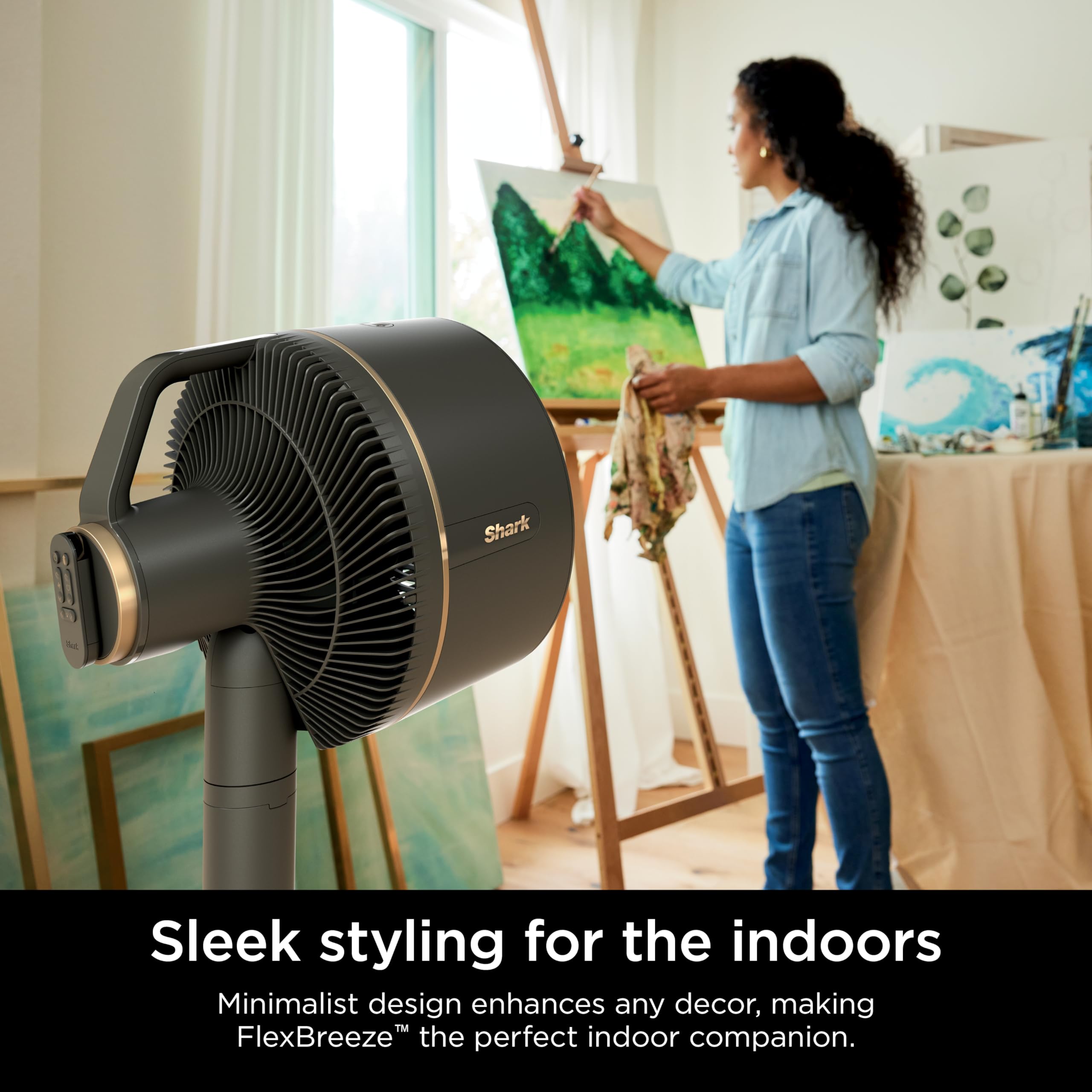 Shark FlexBreeze Fan - Powerful 3-in-1 Indoor Outdoor Oscillating Fan with Pedestal & Tabletop Options, Corded/Cordless Portable Fan with InstaCool Misting Attachment for Patio, Poolside & Home Cooling - FA222