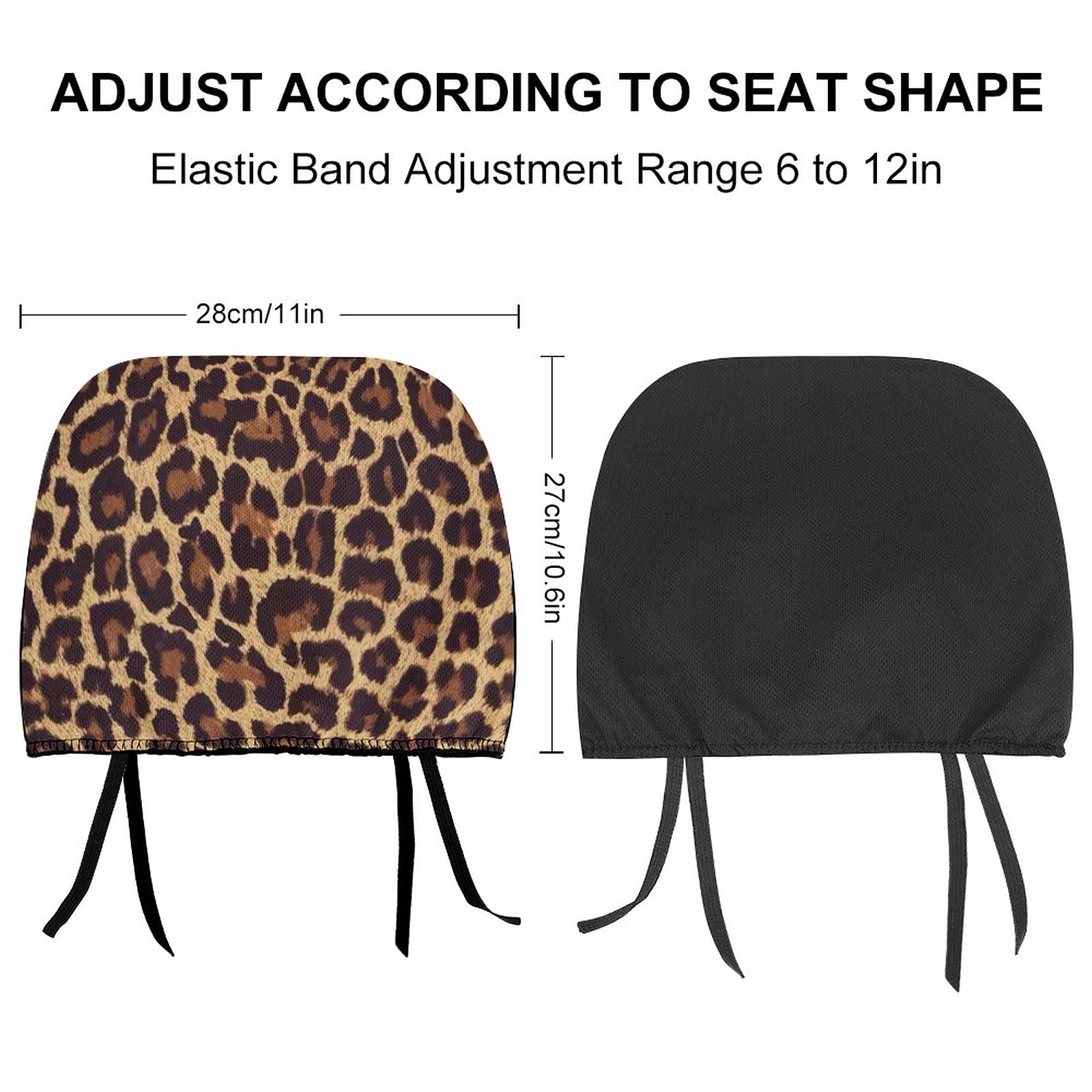Bagea-Ka Cool Cheetah Leopard Print 2-Pack Universal Car Headrest Covers - Fits Most Cars & Trucks for Men & Women | Stylish Seat Protector for Road Trips & Daily Commute