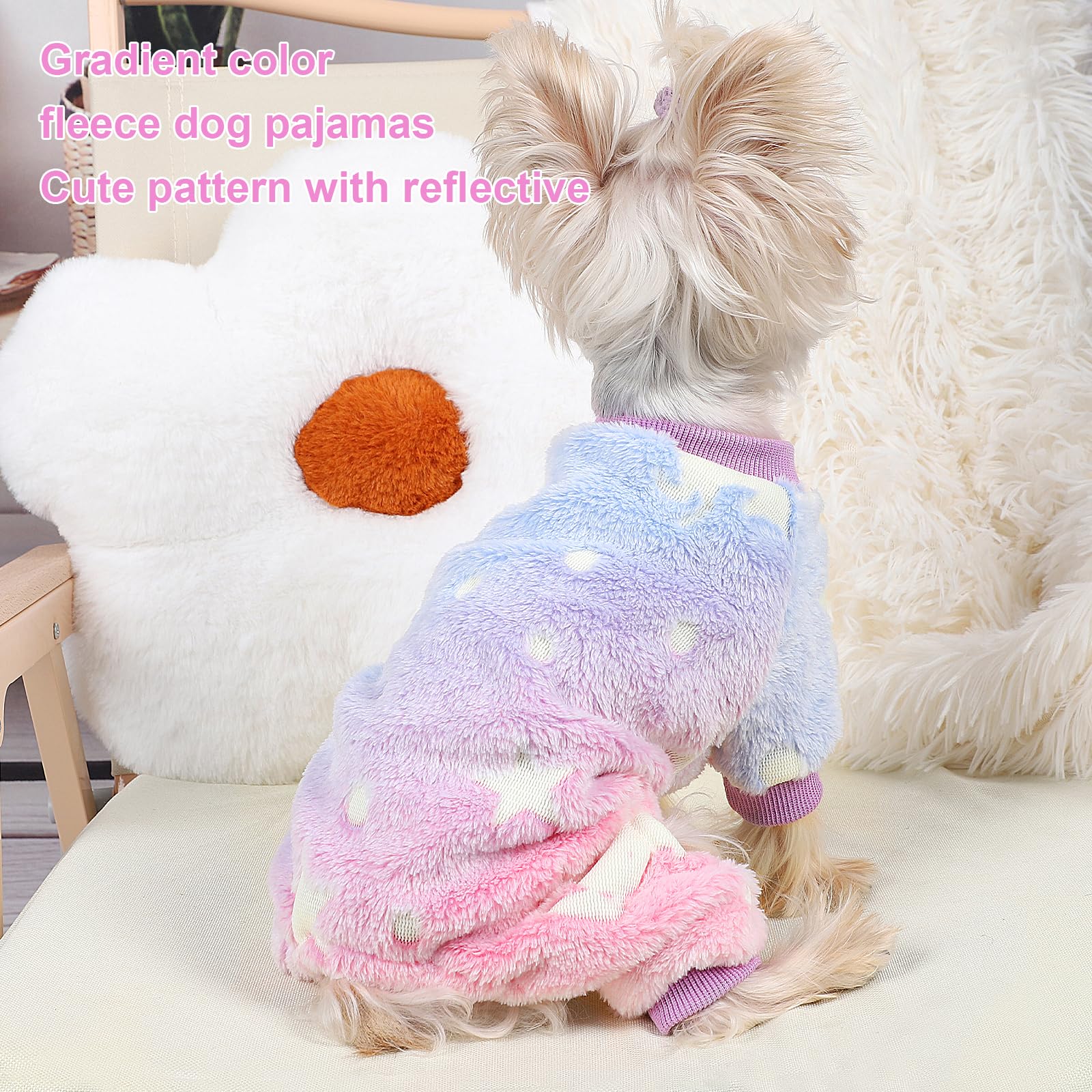 XXS Fleece Dog Sweater for Small Dogs - Winter Warm Pet Clothes with 4 Legs, Cozy Pajamas for Chihuahua & Yorkie, Pink Dog Apparel | Perfect for Indoor Lounging & Outdoor Winter Walks