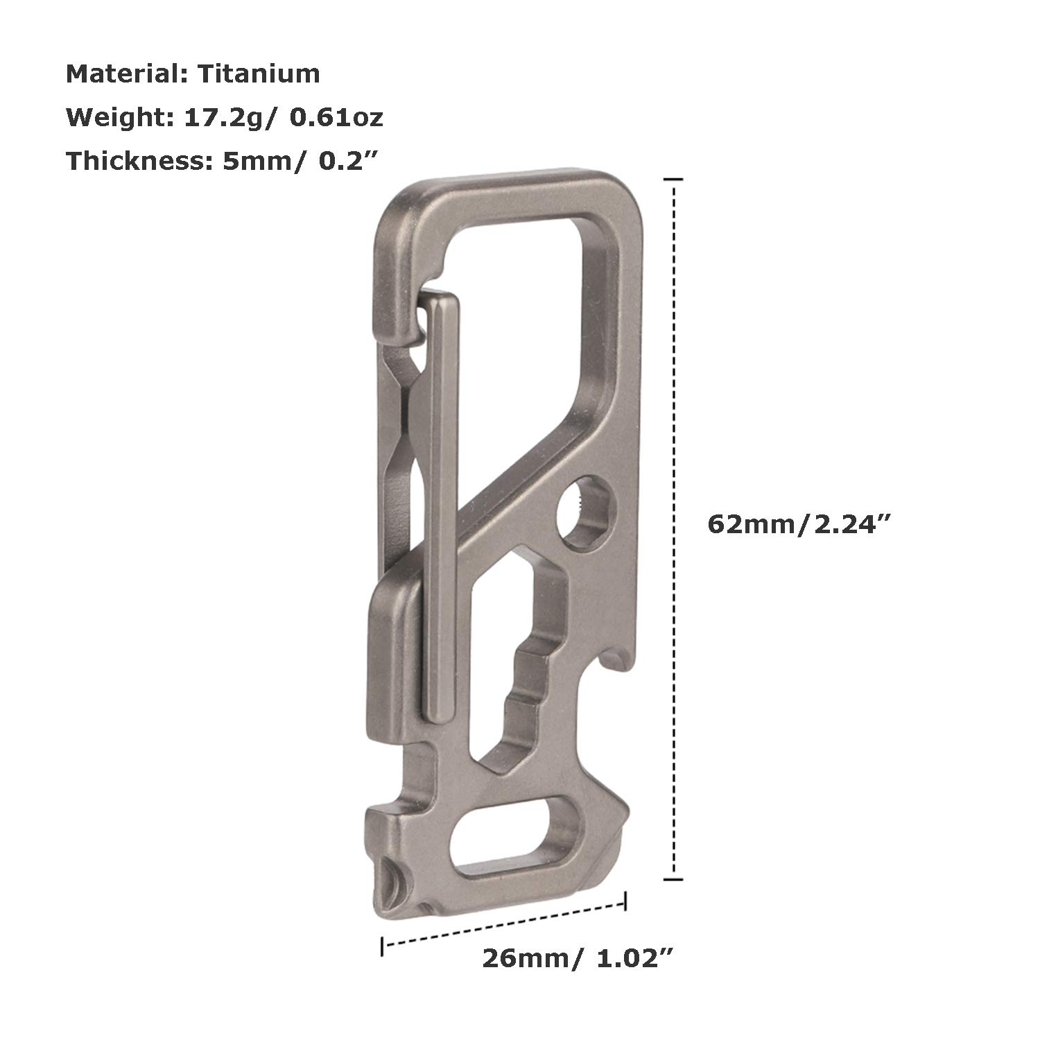 Premium Titanium Keychain with Quick Release - Multi-Tool with Bottle Opener, Wrench & Screwdriver Functions | Anti-Lost Design for Outdoor, Camping, Hiking & Everyday Carry (EDC)