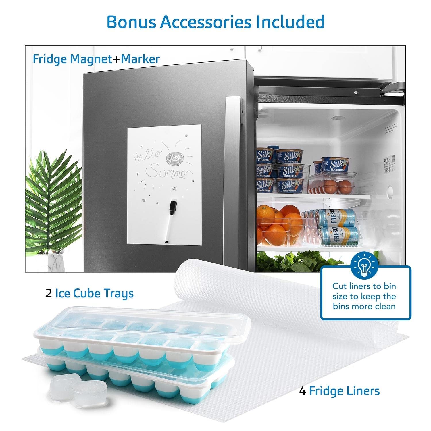 STORAGEBUD 6-Piece Refrigerator Organizer Bins - BPA Free Fridge & Freezer Storage Containers for Pantry Organization - Perfect for Fruits, Vegetables, Snacks & Meal Prep