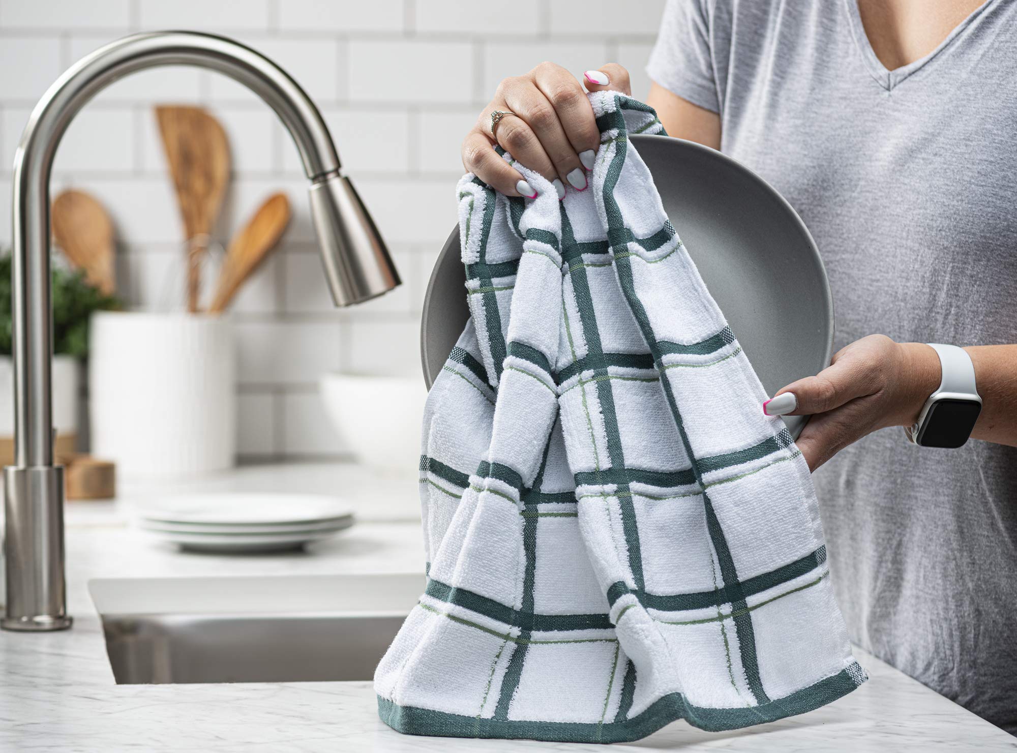 Premium 3-Pack Extra Large Cotton Kitchen Towels - 20