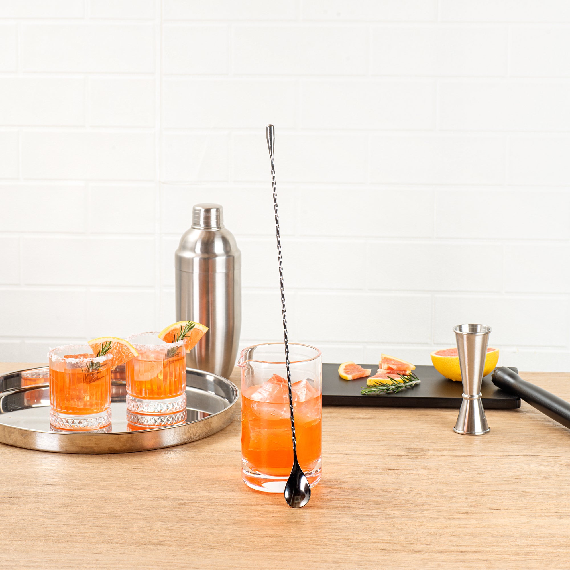 Premium Bar Lux Black Plated Stainless Steel Belicoso Barspoon - 16