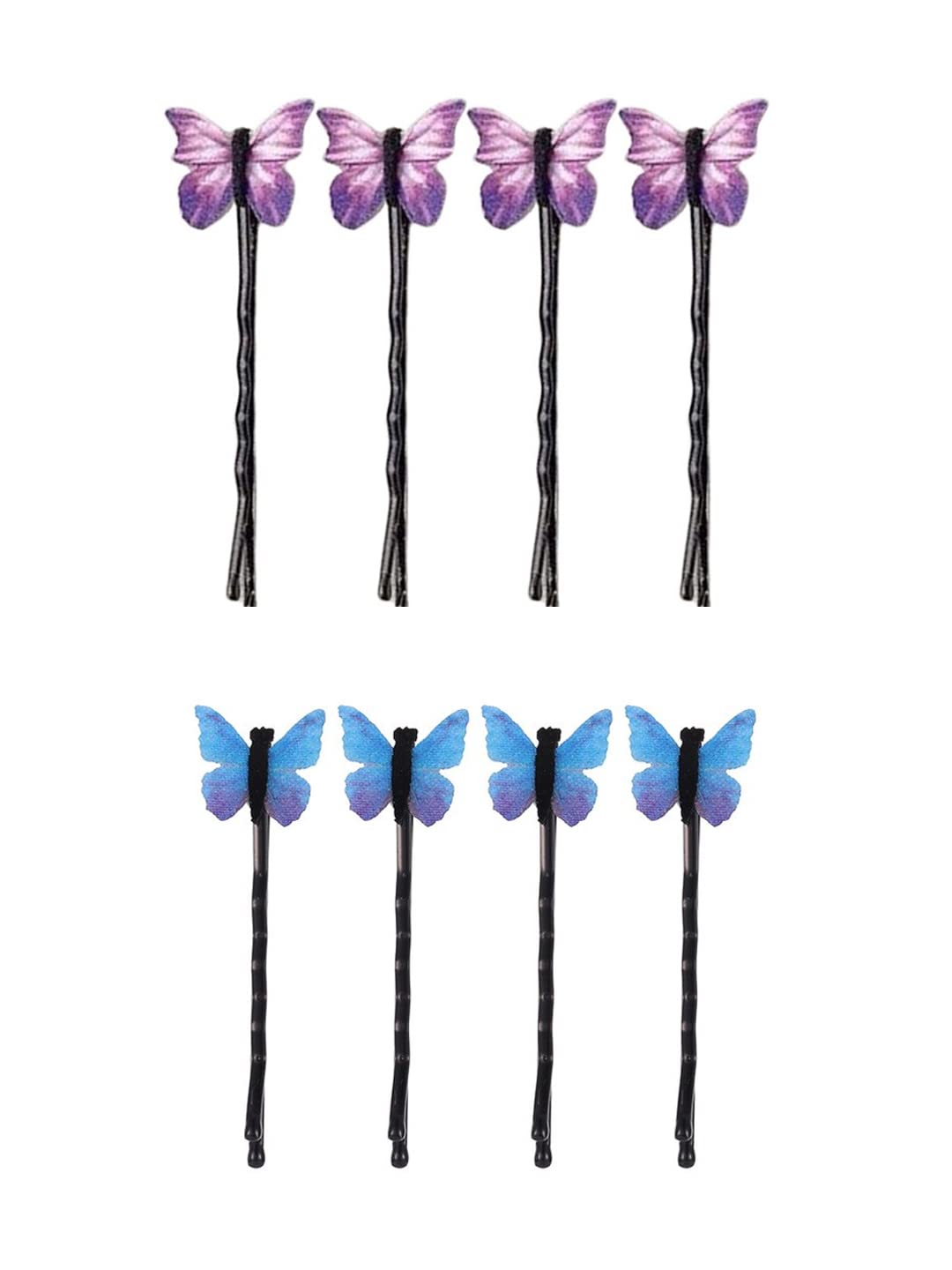 **8PCS Yellow Chimes Hair Pins for Women & Girls - Crystal Pink Butterfly Bobby Pins, Hair Accessories for Women, Hair Clips for Girls - Perfect for Parties, Weddings & Daily Styling**