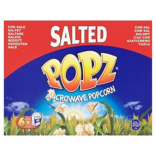 Popz Salted Microwave Popcorn - 6 Pack (6 x 90g Bags) | Quick & Easy Snack for Movie Nights, Parties & Office Breaks