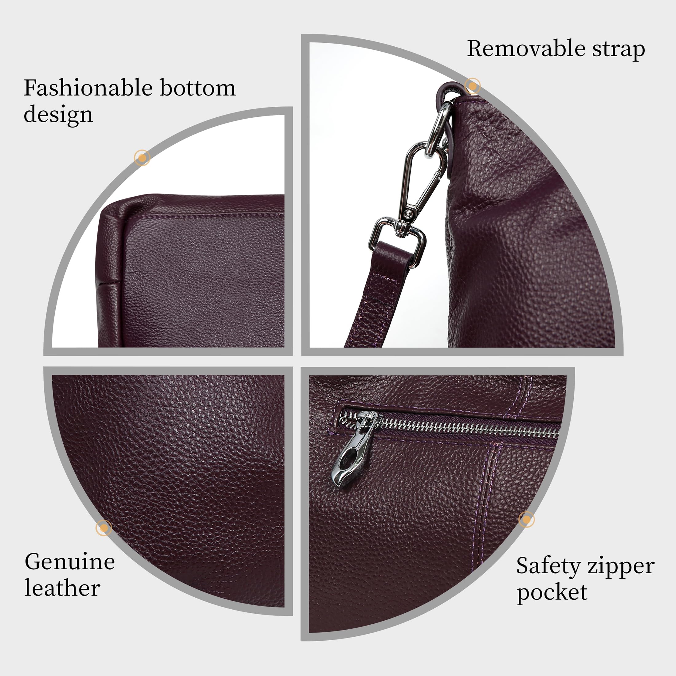 Iswee Genuine Leather Shoulder Bag for Women - Designer Crossbody Satchel Purse, Hobo & Medium Tote Handbag - Perfect for Work, Travel & Everyday Use