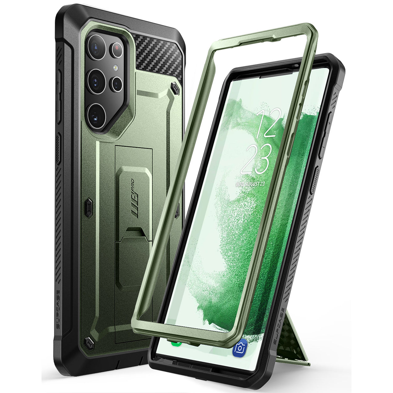 Samsung Galaxy S22 Ultra Unicorn Beetle Pro Case - Heavy Duty Rugged Protective Cover with Shock Absorption, Dark Green - Perfect for Outdoor Adventures, Construction Work & Extreme Sports