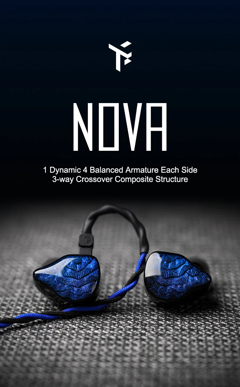 TRUTHEAR NOVA 1DD+4BA Hybrid Driver In-Ear Monitors (IEM) - High Resolution Audiophile Earphones for Music, Gaming & Studio Monitoring