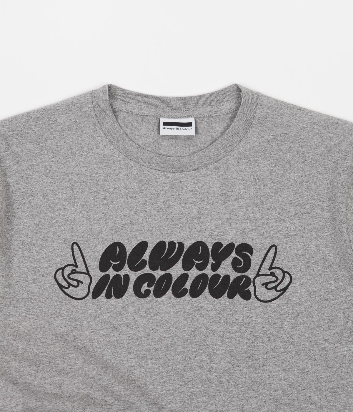 Always in Colour Hands T-Shirt - Melange Grey | Soft Cotton Crewneck Tee for Men & Women | Perfect for Casual Wear, Street Style & Everyday Outfits