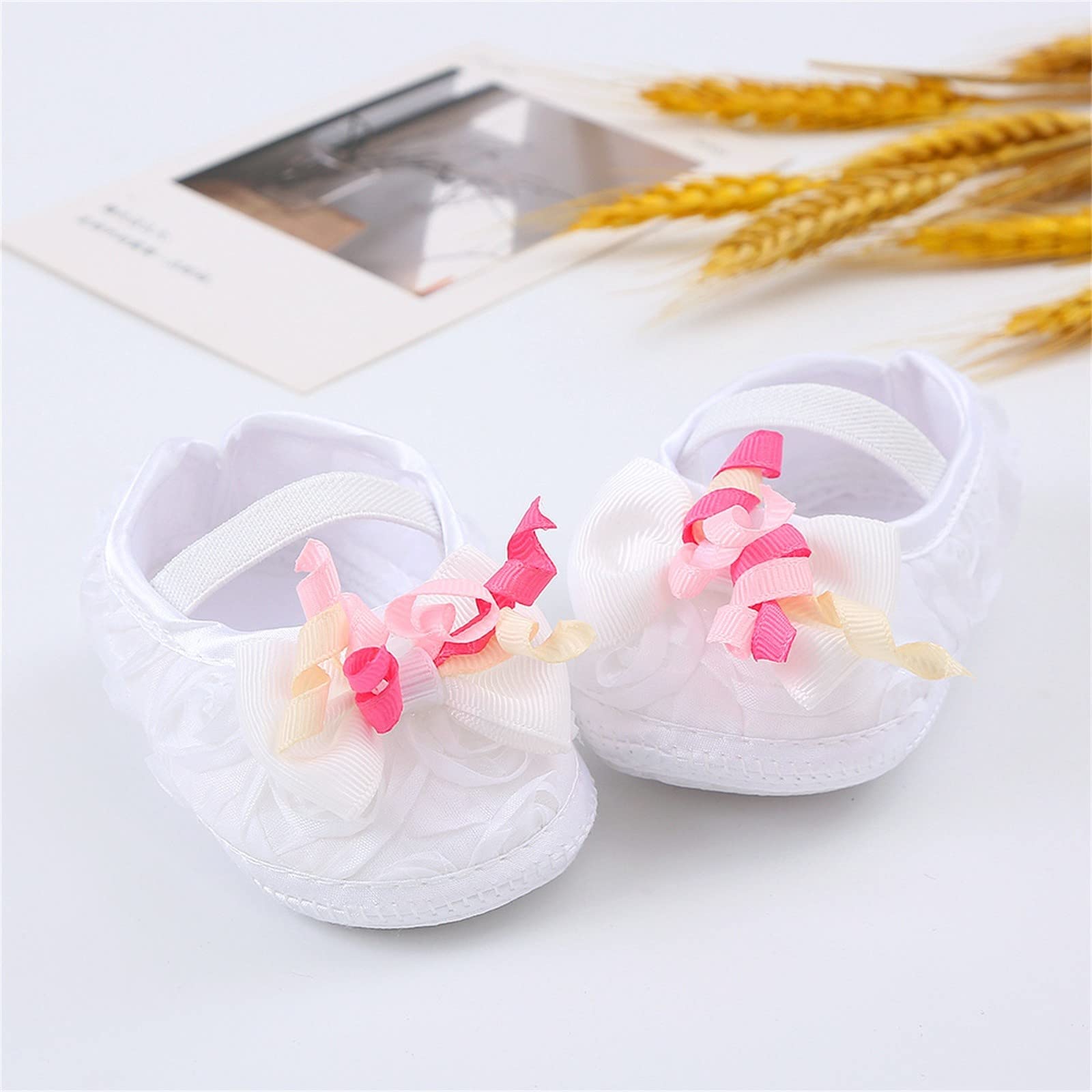 Soft Sole Baby Shoes for Toddlers - Pearl & Flower Princess Dress Shoes | Winter Kids Shoes for Girls (White, Size 4 Infant) - Perfect for Weddings, Parties & Special Occasions