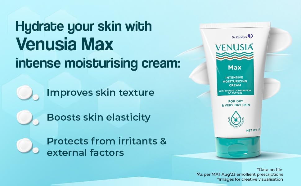 Venusiaaa Max Intensive Moisturizing Cream for Dry to Very Dry Skin - 5.29oz Deep Hydration Face & Body Cream - Perfect for Winter Care, Eczema Relief & Nighttime Skincare Routine