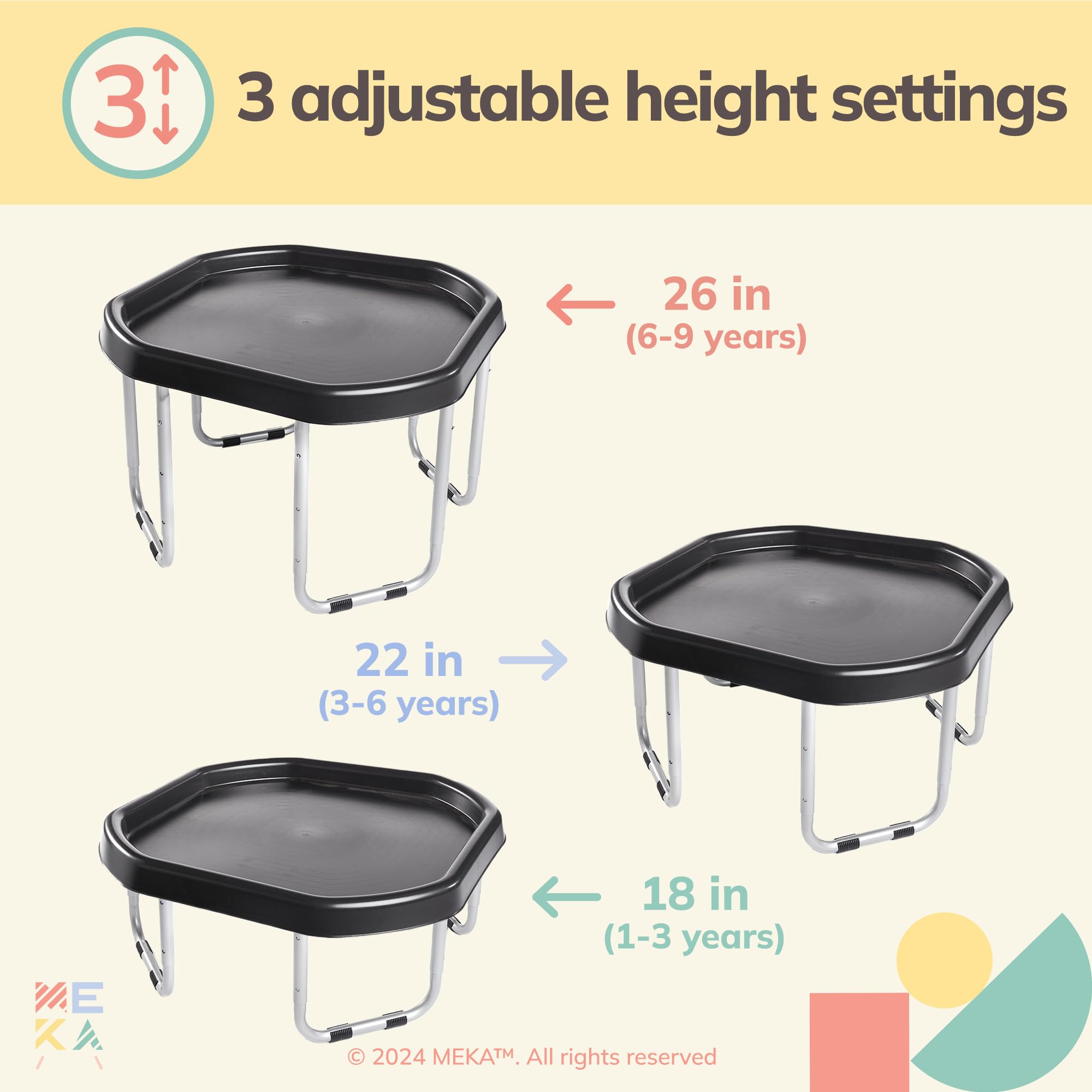 Premium Small Tuff Tray Set with Stand - Sensory Play Tray for Toddlers, Sand & Water Table for Outdoor Learning & Creative Play - Perfect for Backyard, Preschool & Daycare Sensory Activities