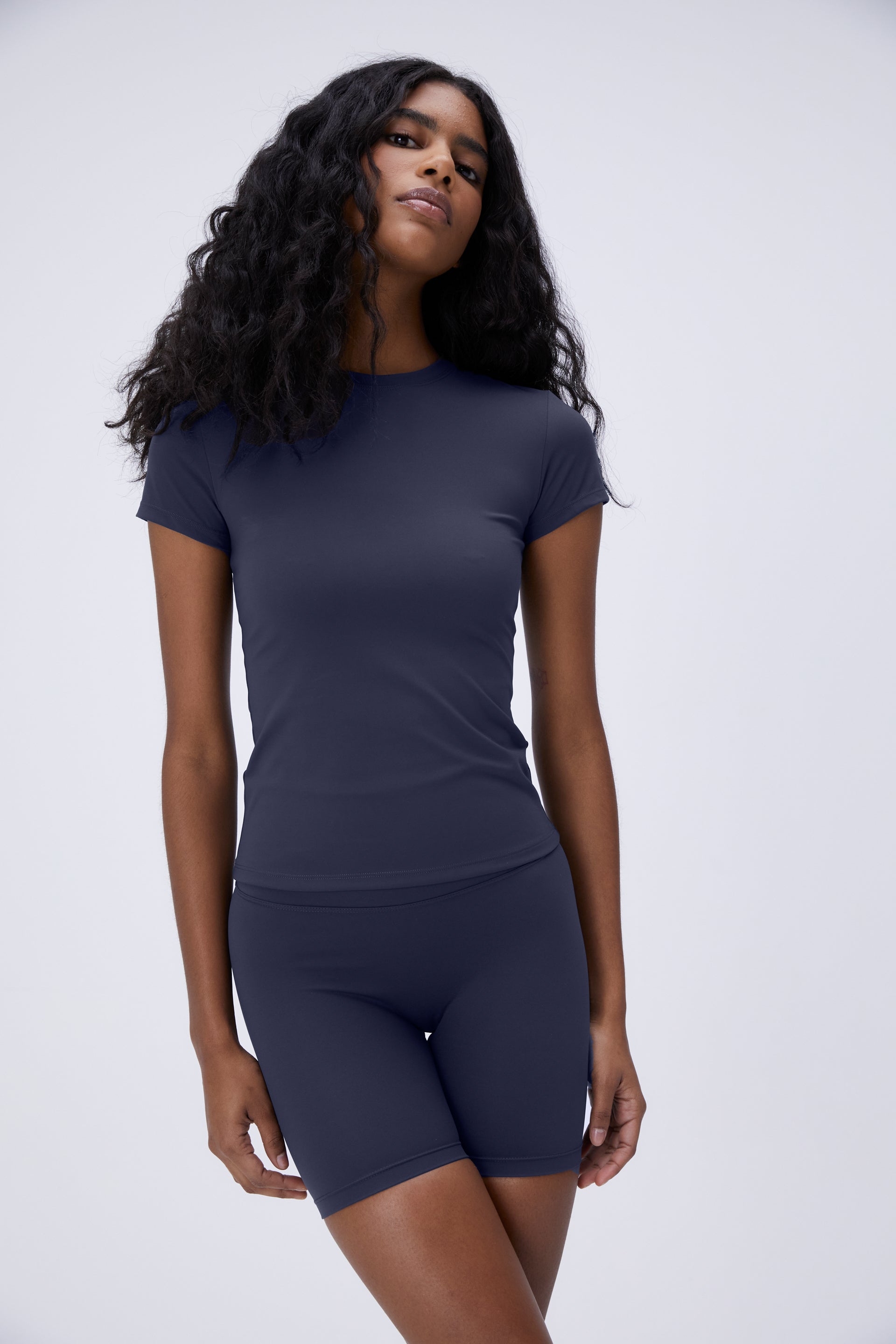 Premium Women's Short Sleeve T-Shirt - Soft Cotton Casual Tee in Midnight Blue | Perfect for Everyday Wear, Workouts & Summer Outfits
