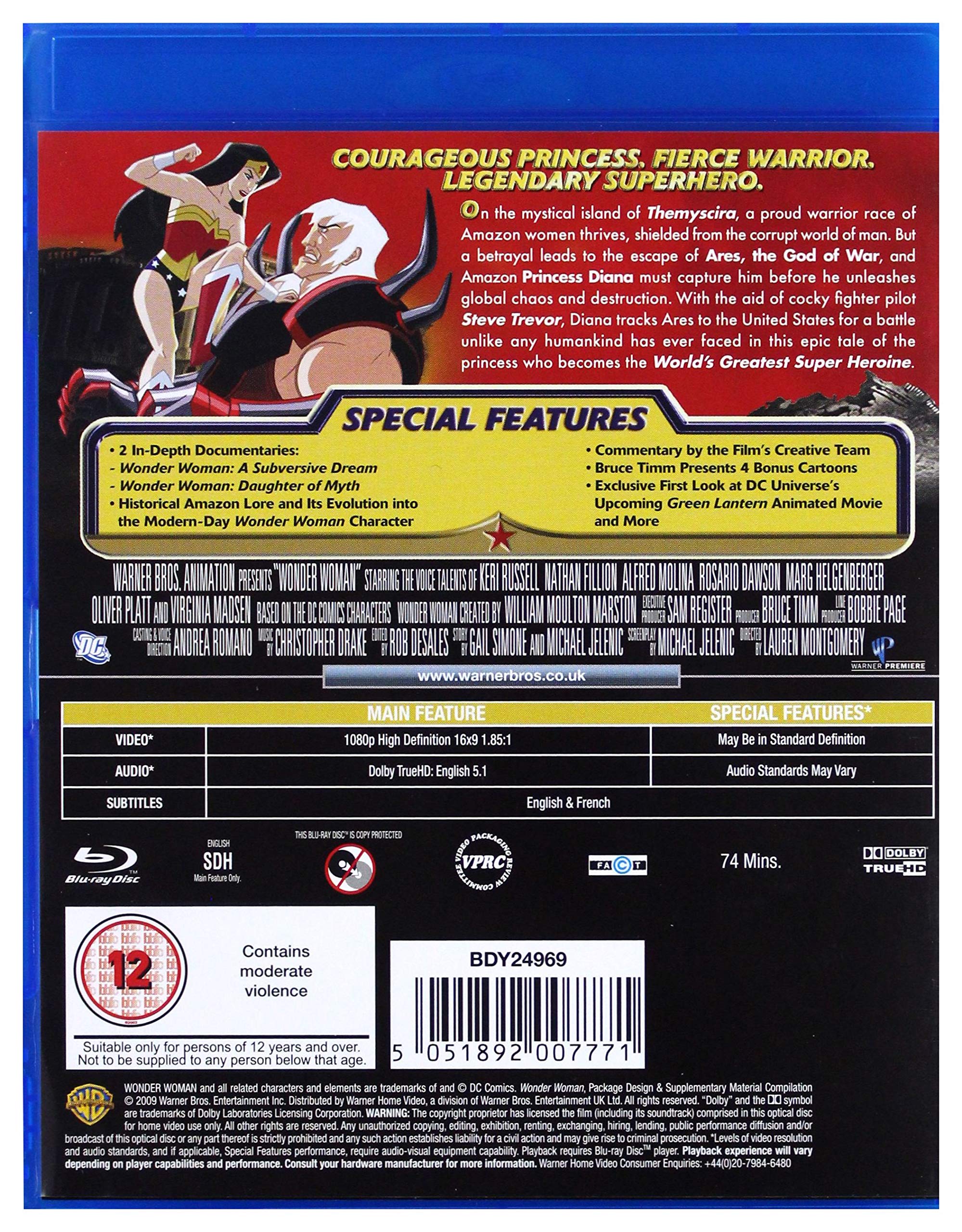 Wonder Woman Blu-ray Movie [Region Free] - Action, Adventure, Superhero Film for Home Entertainment & Movie Nights