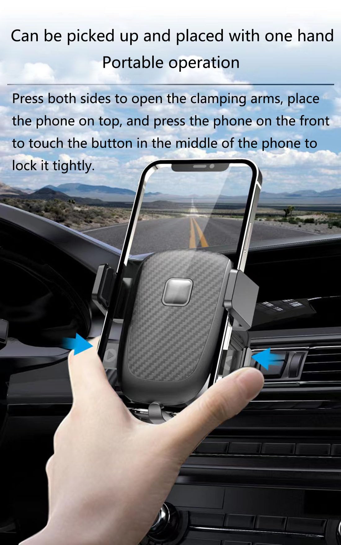 TUKEFEV Universal Car Phone Holder - Adjustable Clamp Mount with Screw Hook for All Smartphones, Secure & Hands-Free Navigation - Perfect for Driving, Commuting & Road Trips