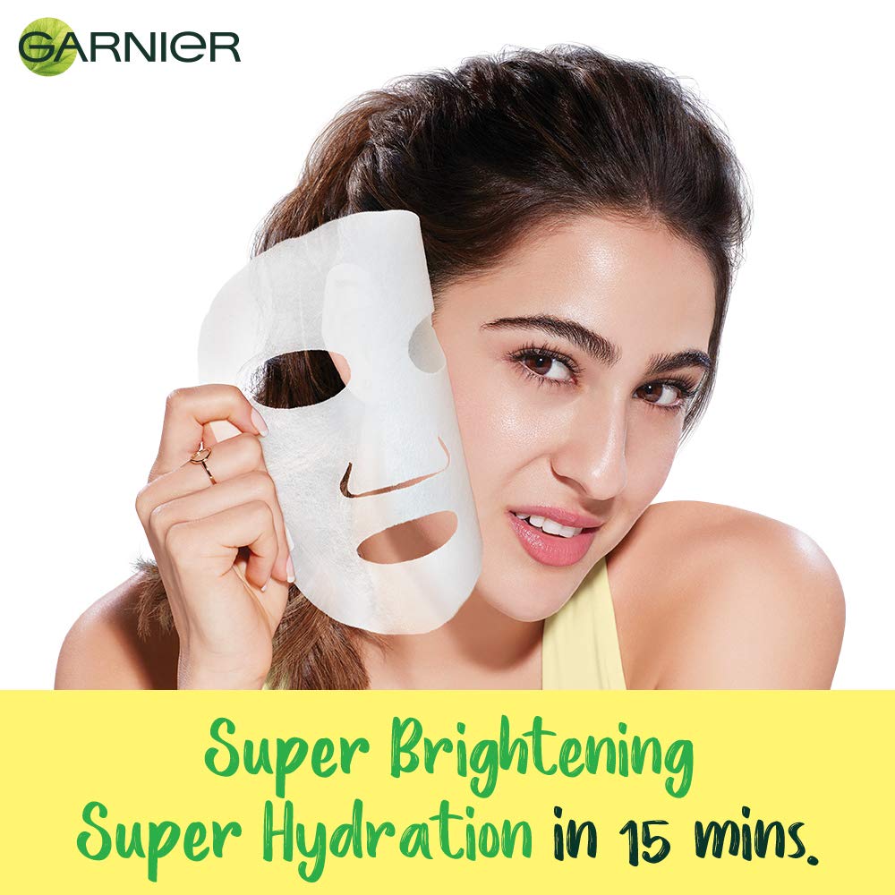 Garnier Skin Naturals Green Tea & Light Complete Face Serum Sheet Masks Set - Green Tea (32g) & Brightening (30g) | Hydrating & Glow-Boosting Korean Skincare for Dry & Dull Skin | Perfect for Spa Night & Self-Care Routine