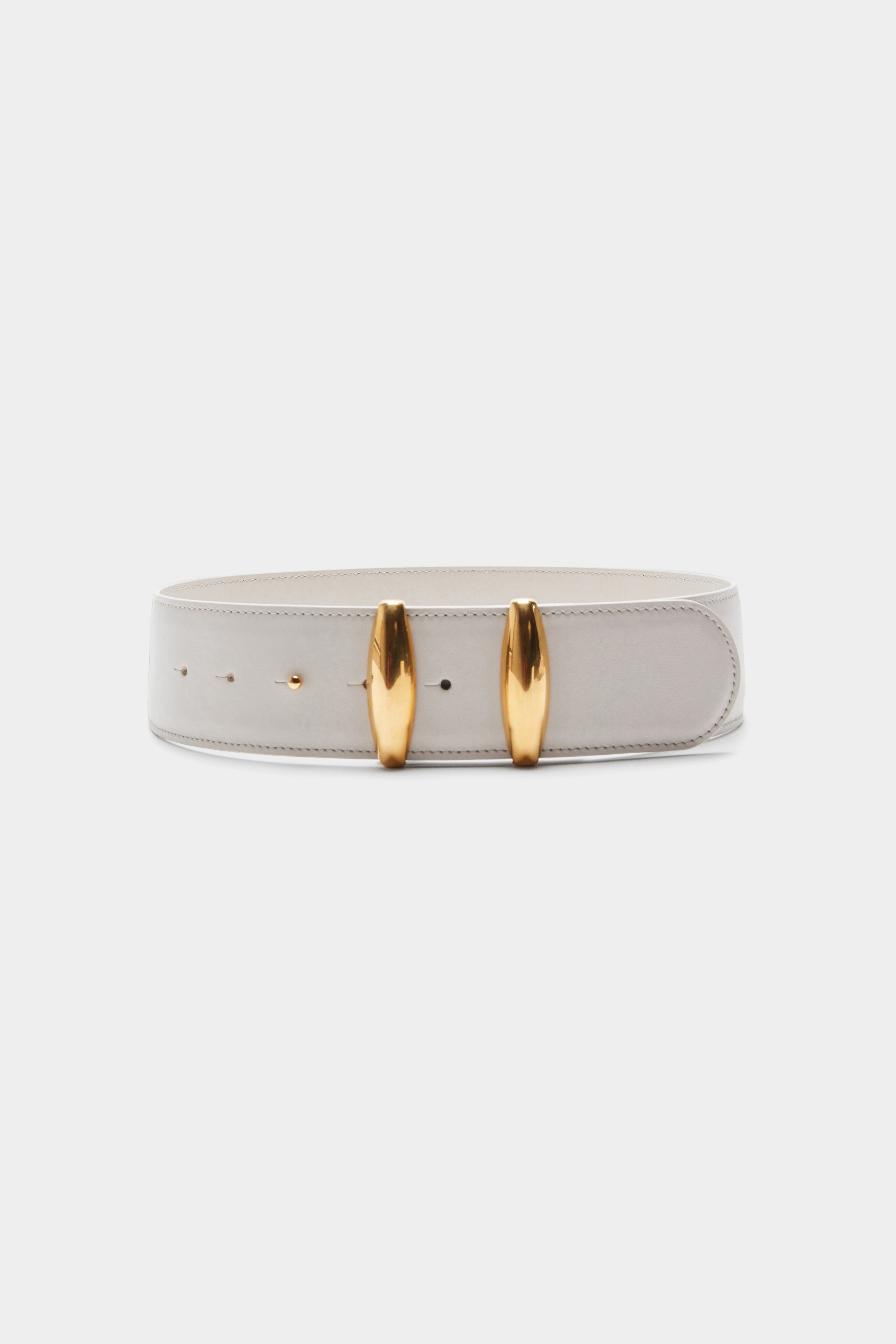 Premium Genuine Leather Hardware Belt in Ivory - Stylish & Durable for Men & Women - Perfect for Casual, Office & Formal Occasions