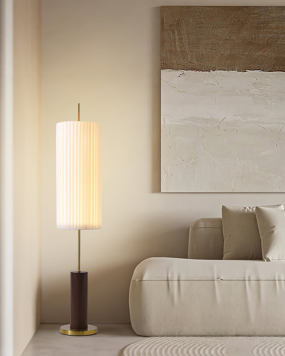 Modern Dorica Floor Lamp with Adjustable Height - Bright LED Standing Light for Living Room, Bedroom, or Office - Perfect for Reading, Working, and Relaxing