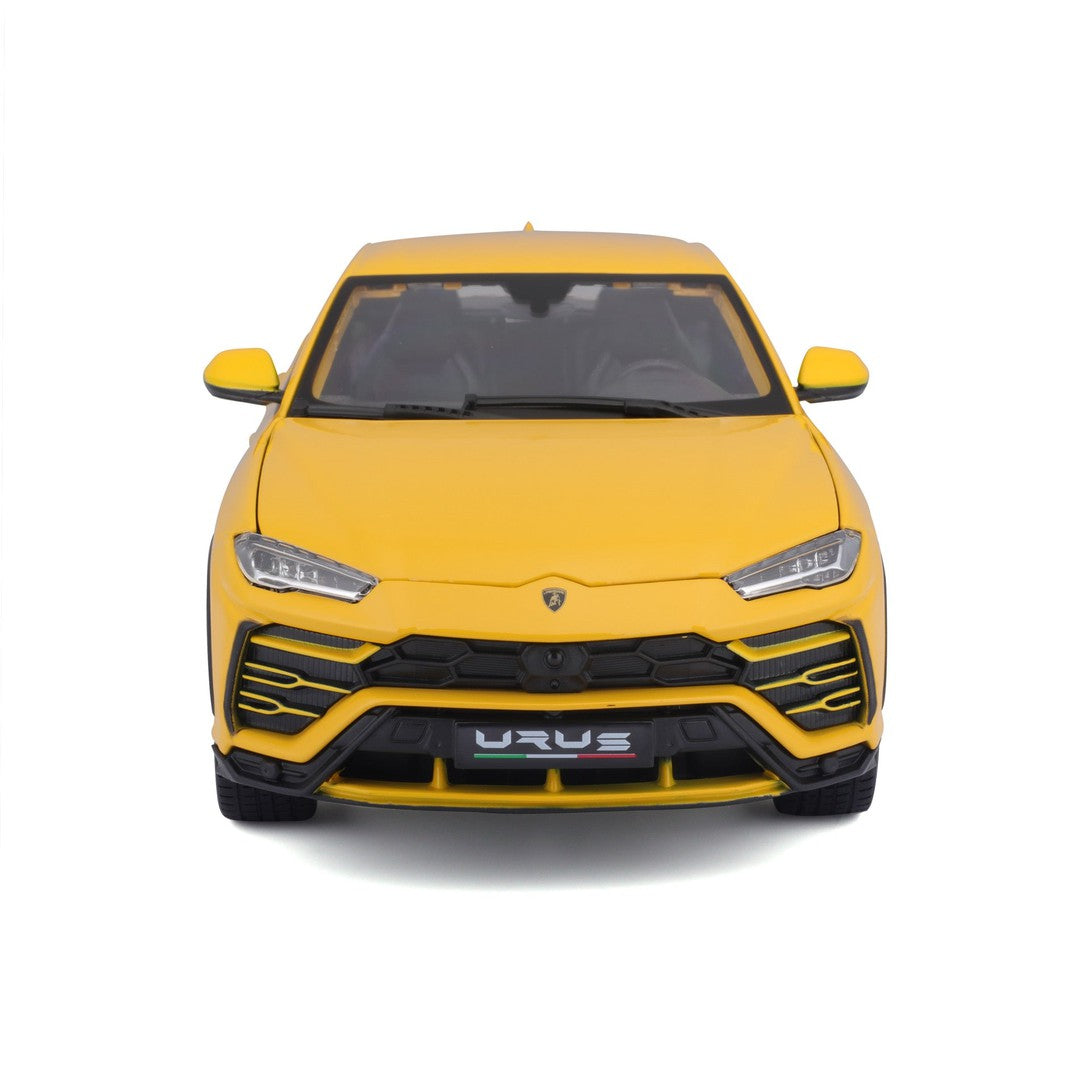 1:18 Scale 2018 Lamborghini Urus SUV Diecast Model Car - Metallic Yellow by Bburago | Collectible Toy for Display, Gift, or Car Enthusiasts